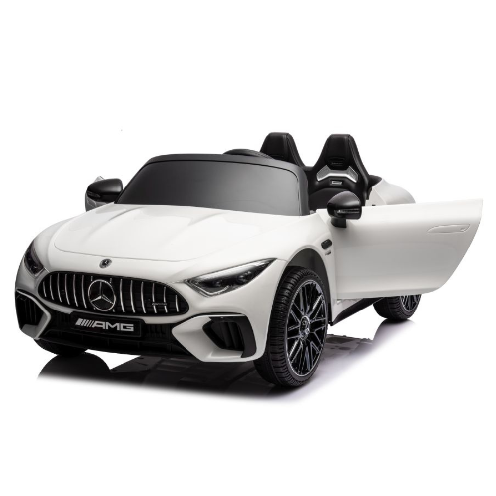 Carro Elétrico para Criança MERCEDES SL63 Branco 4x4 2 LUGARES 24v c/ RODAS DE BORRACHA & ASSENTO EM PELE