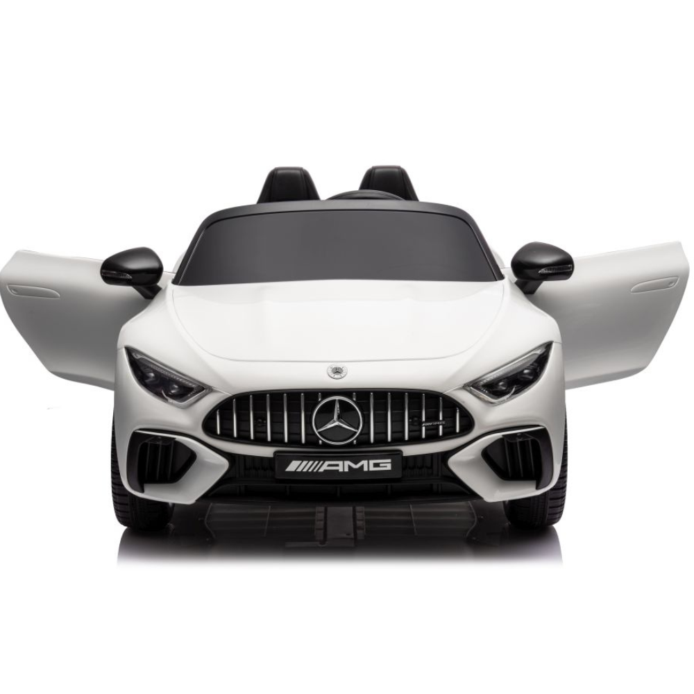 Carro Elétrico para Criança MERCEDES SL63 Branco 4x4 2 LUGARES 24v c/ RODAS DE BORRACHA & ASSENTO EM PELE