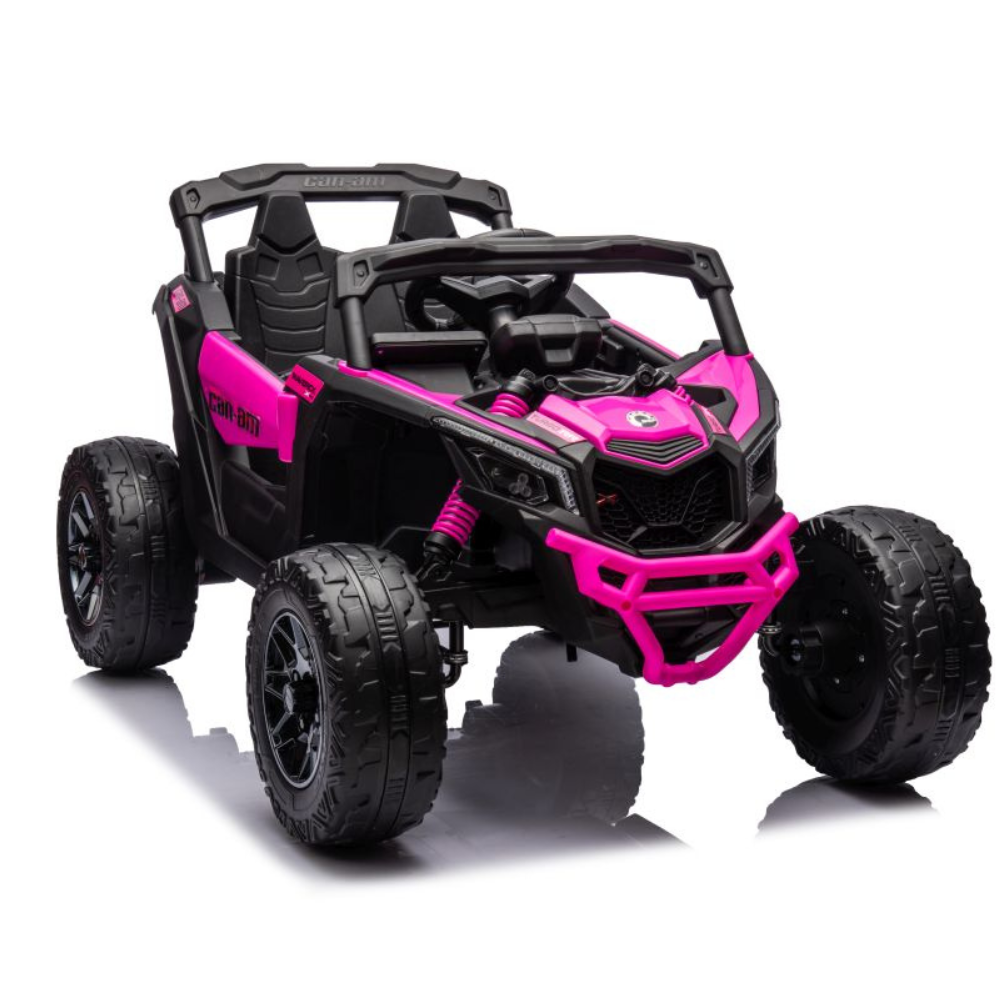 Carro Elétrico para Criança CAN-AM MAVERICK 4x4 24v Rosa c/ RODAS DE BORRACHA & ASSENTO EM PELE