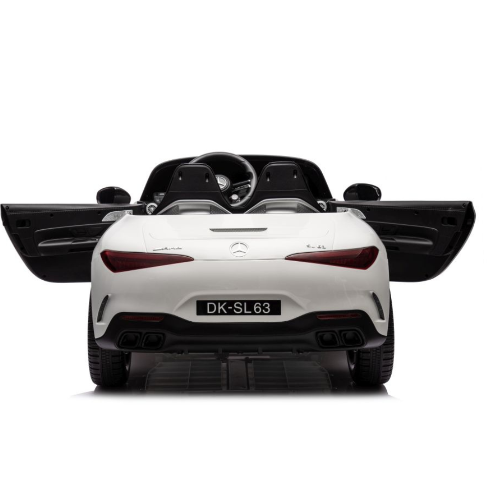 Carro Elétrico para Criança MERCEDES SL63 Branco 4x4 2 LUGARES 24v c/ RODAS DE BORRACHA & ASSENTO EM PELE