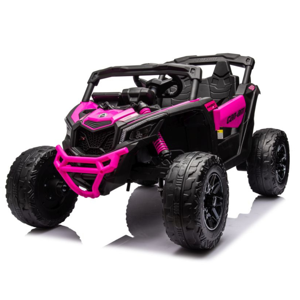 Carro Elétrico para Criança CAN-AM MAVERICK 4x4 24v Rosa c/ RODAS DE BORRACHA & ASSENTO EM PELE