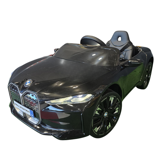 Carro Elétrico para Criança BMW I4 12v Preto c/ RODAS DE BORRACHA & ASSENTO EM PELE