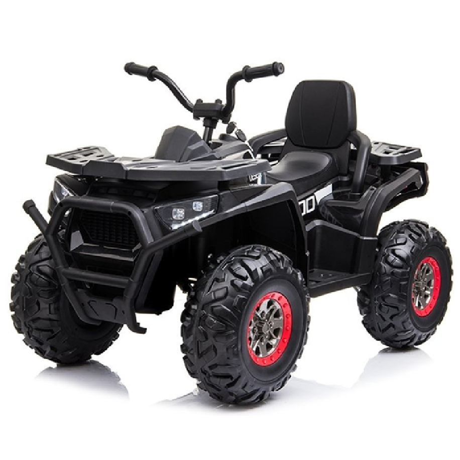 Mota Elétrica para Criança QUAD DESERT 12V Preta c/ RODAS DE BORRACHA & ASSENTO EM PELE