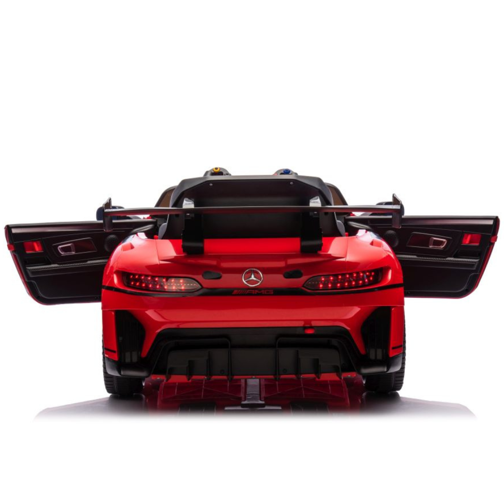 Carro Elétrico para Criança MERCEDES GT3 Deluxe 12v BATERIA DE LITIO Vermelho c/ RODAS DE BORRACHA & ASSENTO EM PELE