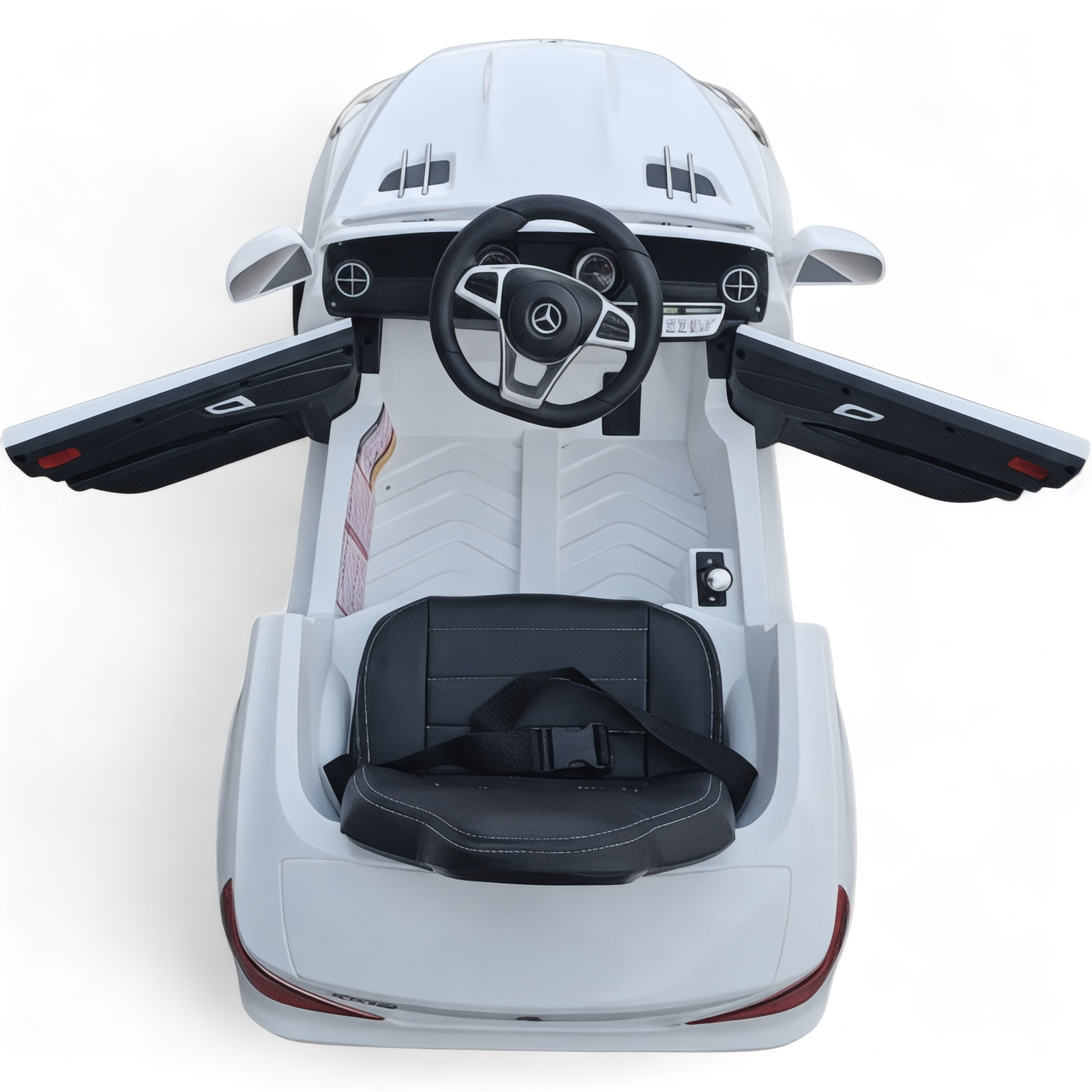 Carro Elétrico para Criança MERCEDES SL500 12V Branco c/ RODAS DE BORRACHA & ASSENTO EM PELE