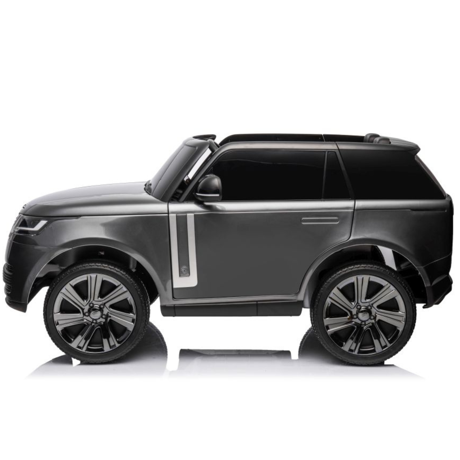 Carro elétrico para criança RANGE ROVER SV Cinza Metalizado 2 Lugares 24v MP4 c/ RODAS DE BORRACHA & ASSENTO EM PELE