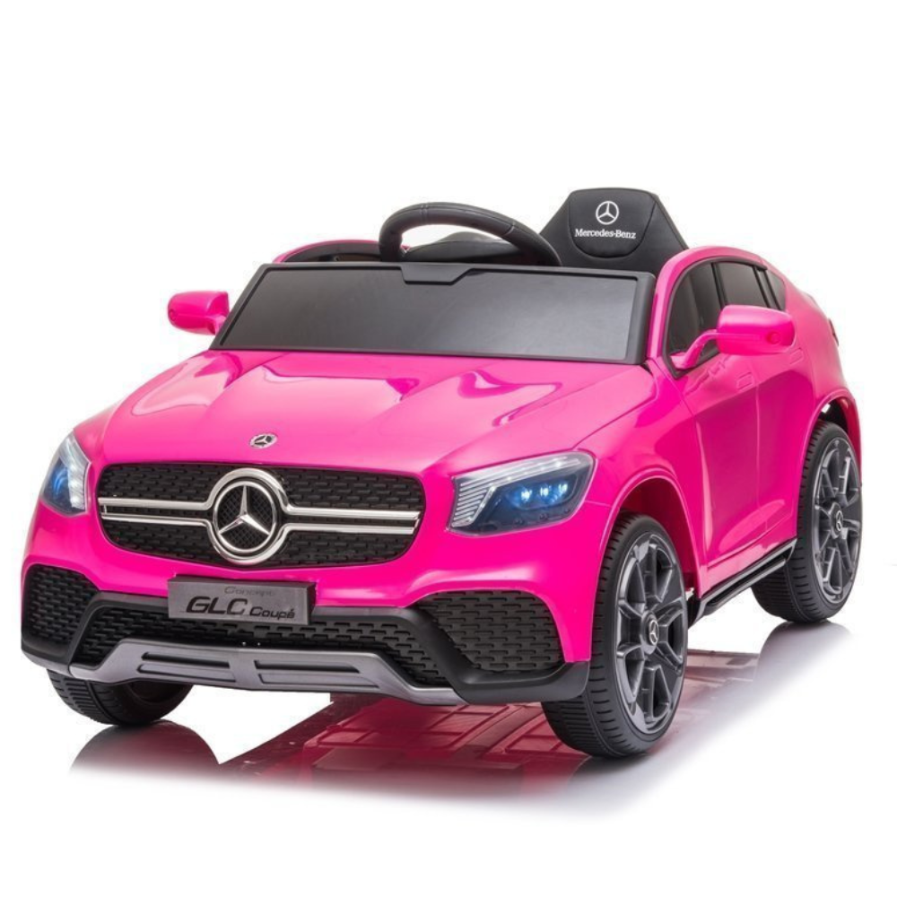 Carro Elétrico para Criança MERCEDES GLC coupê BATERIA DE LITIO 12v 4x4 Rosa c/ RODAS DE BORRACHA & ASSENTO EM PELE