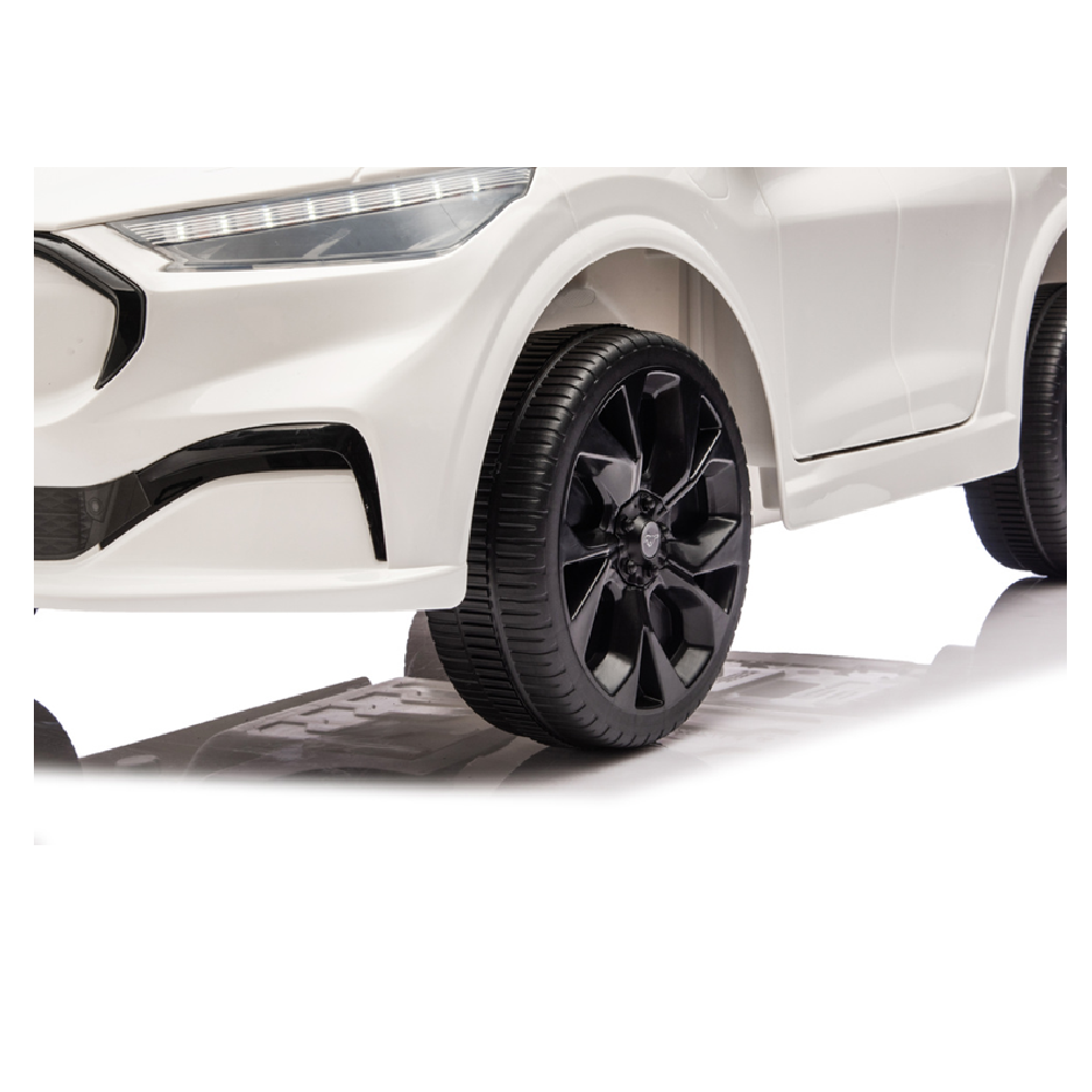 Carro Elétrico para criança FORD MUSTANG MACH-E 24v Branco c/ RODAS DE BORRACHA & ASSENTO EM PELE