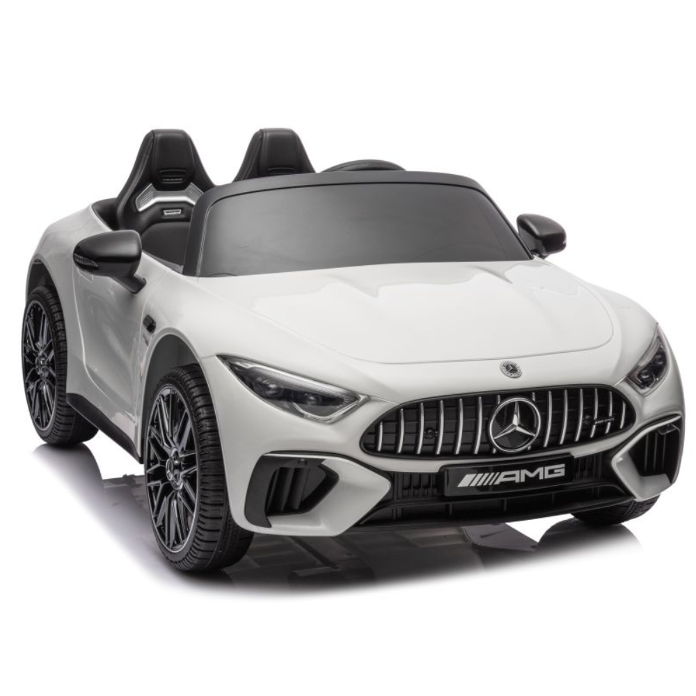 Carro Elétrico para Criança MERCEDES SL63 Branco 4x4 2 LUGARES 24v c/ RODAS DE BORRACHA & ASSENTO EM PELE