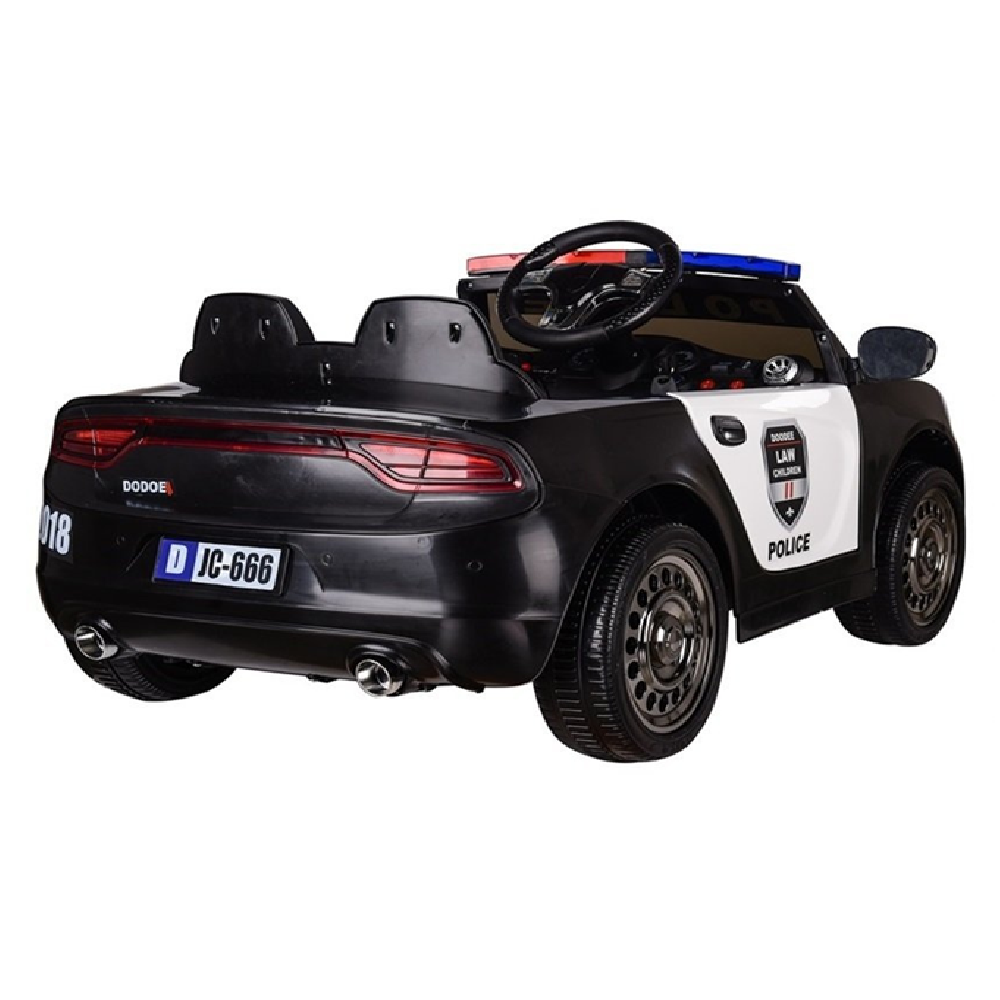 Carro Elétrico para criança Polícia 12v c/ RODAS DE BORRACHA & ASSENTO EM PELE