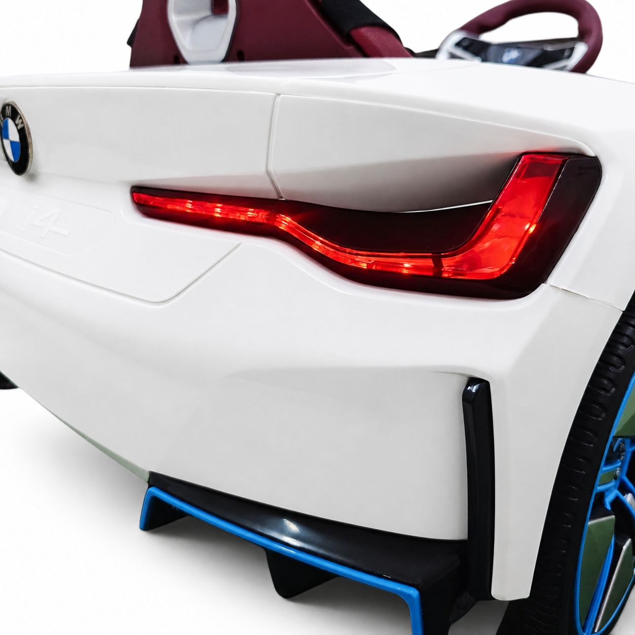 Carro Elétrico para Criança BMW I4 12v BATERIA DE LITIO Branco c/ RODAS DE BORRACHA & ASSENTO EM PELE