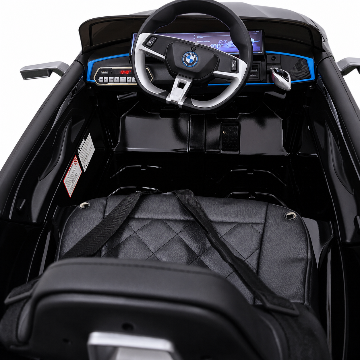 Carro Elétrico para Criança BMW I4 12v BATERIA DE LITIO Preto c/ RODAS DE BORRACHA & ASSENTO EM PELE