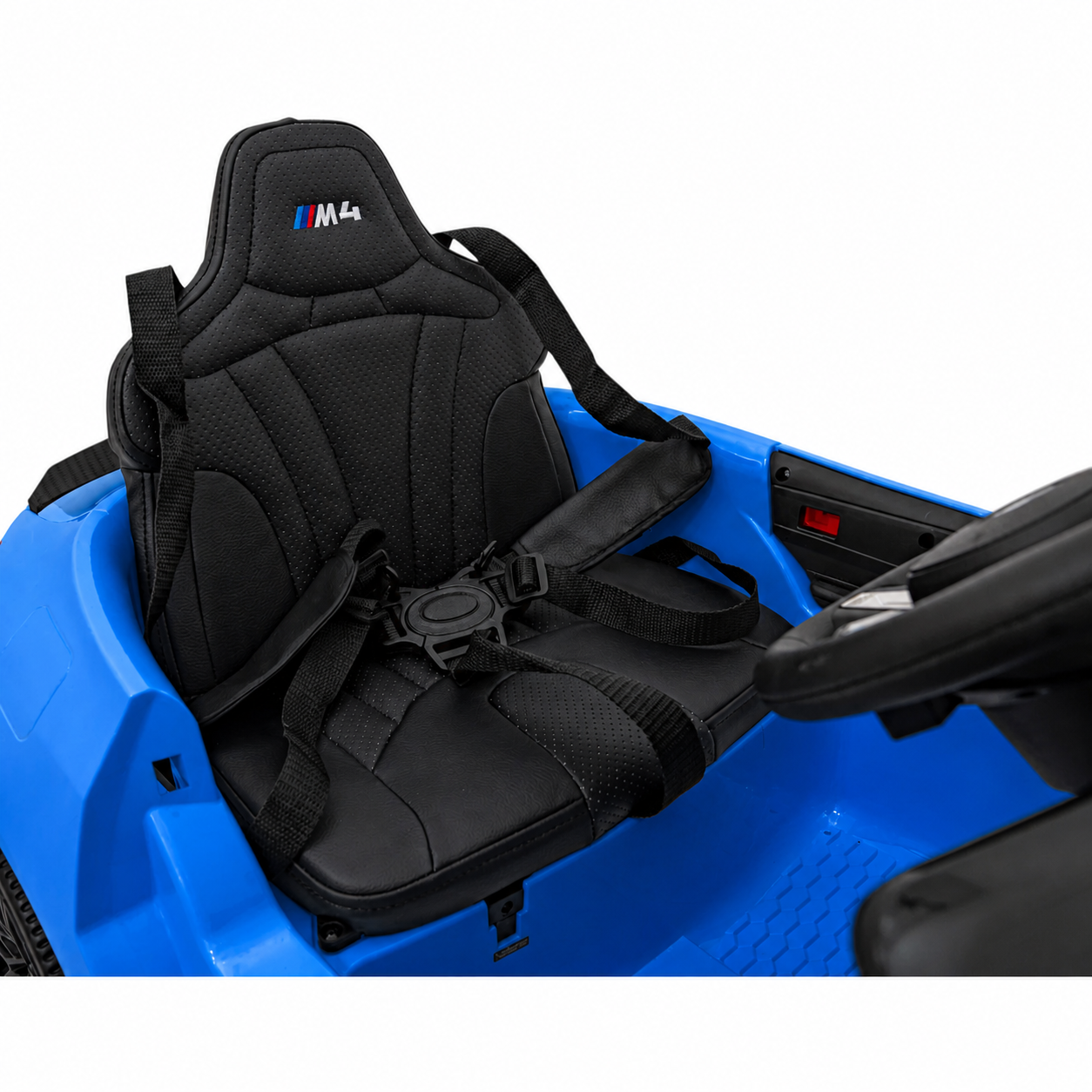 Carro Elétrico para Criança BMW M4 12v Azul BATERIA DE LITIO c/ RODAS DE BORRACHA & ASSENTO EM PELE