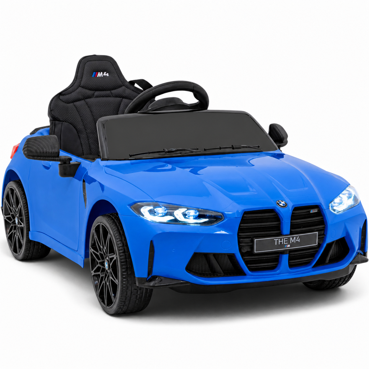 Carro Elétrico para Criança BMW M4 12v Azul BATERIA DE LITIO c/ RODAS DE BORRACHA & ASSENTO EM PELE