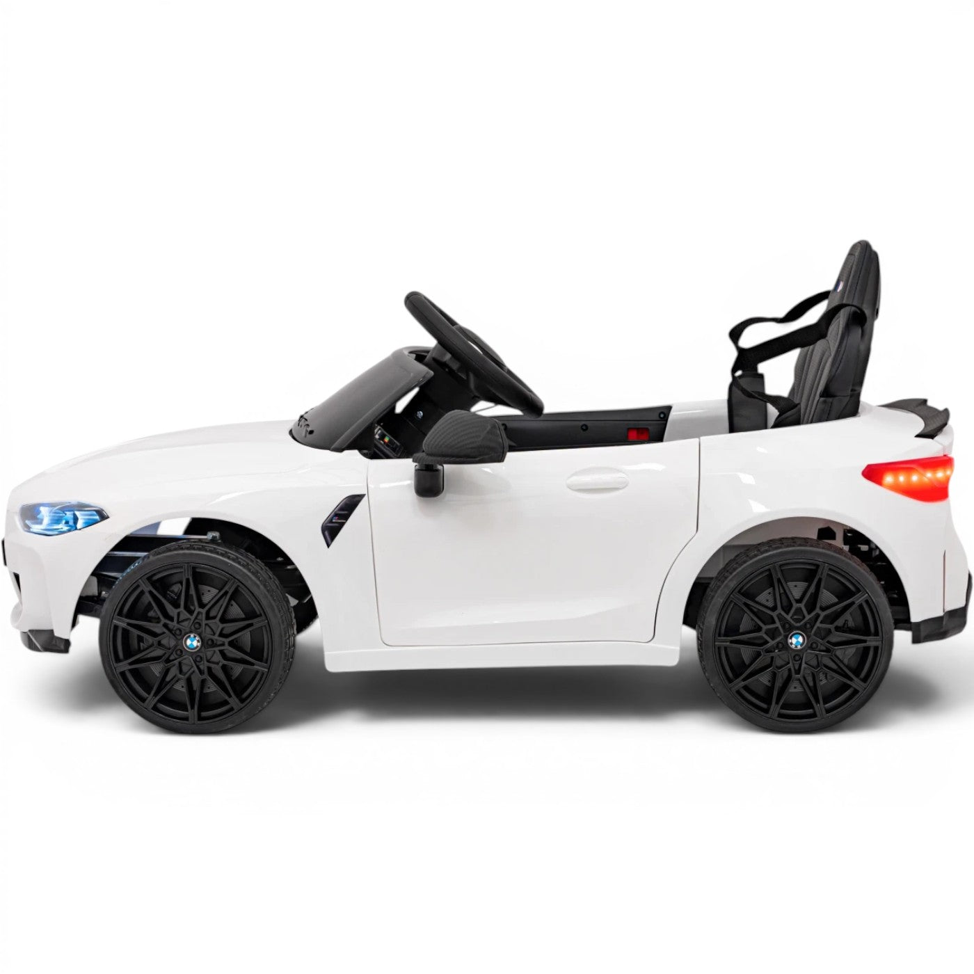 Carro Elétrico para Criança BMW M4 12v Branco BATERIA DE LITIO c/ RODAS DE BORRACHA & ASSENTO EM PELE