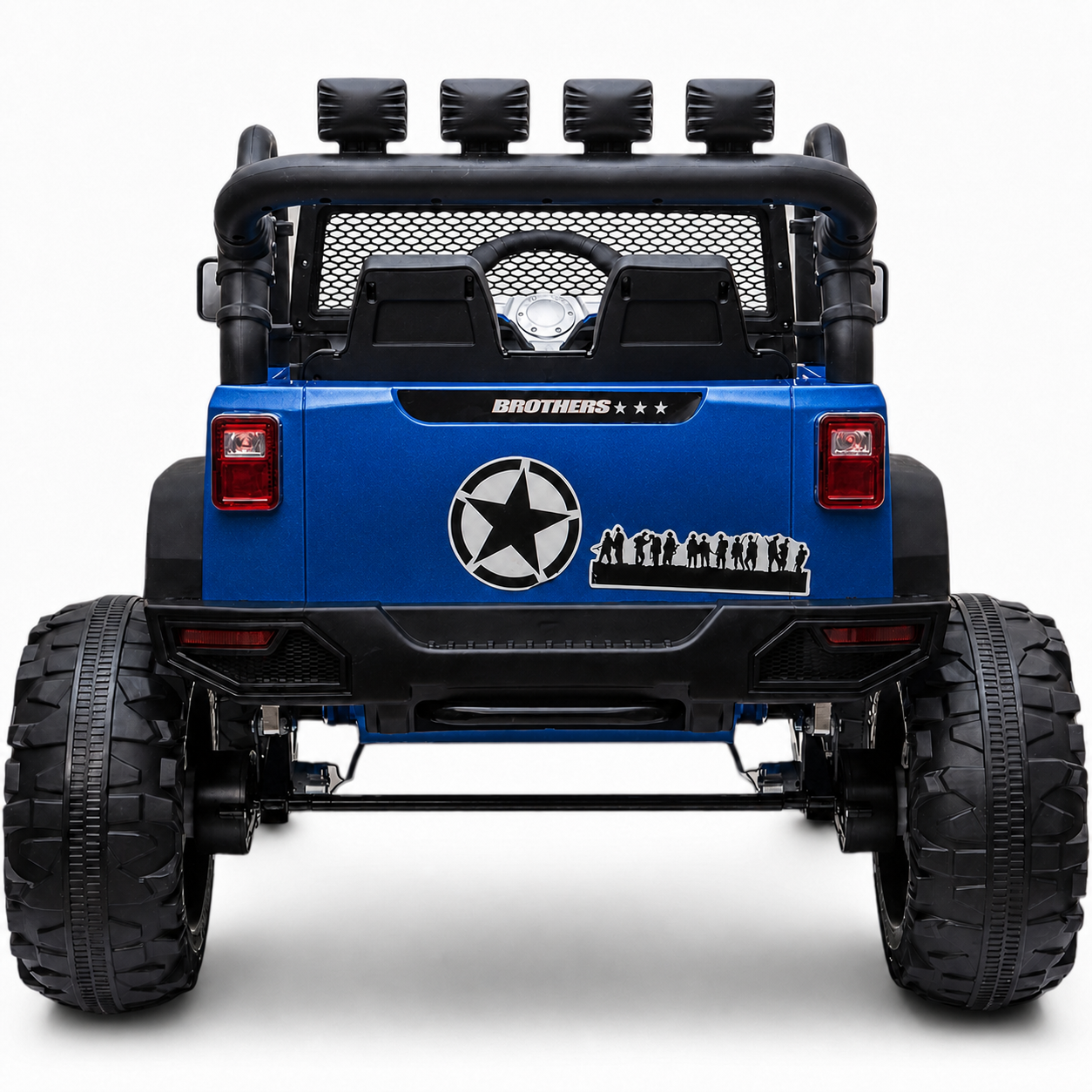 Carro Elétrico para Criança Jipe BROTHERS 24v Azul Metalizado c/ RODAS DE BORRACHA & ASSENTO EM PELE
