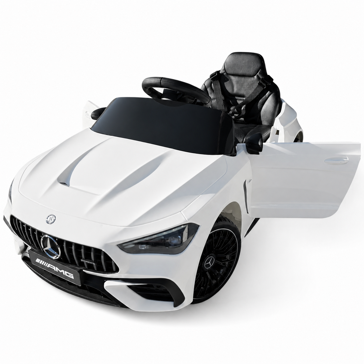 Carro Elétrico para Criança Mercedes CLE53 Branco 12v c/ RODAS DE BORRACHA & ASSENTO EM PELE