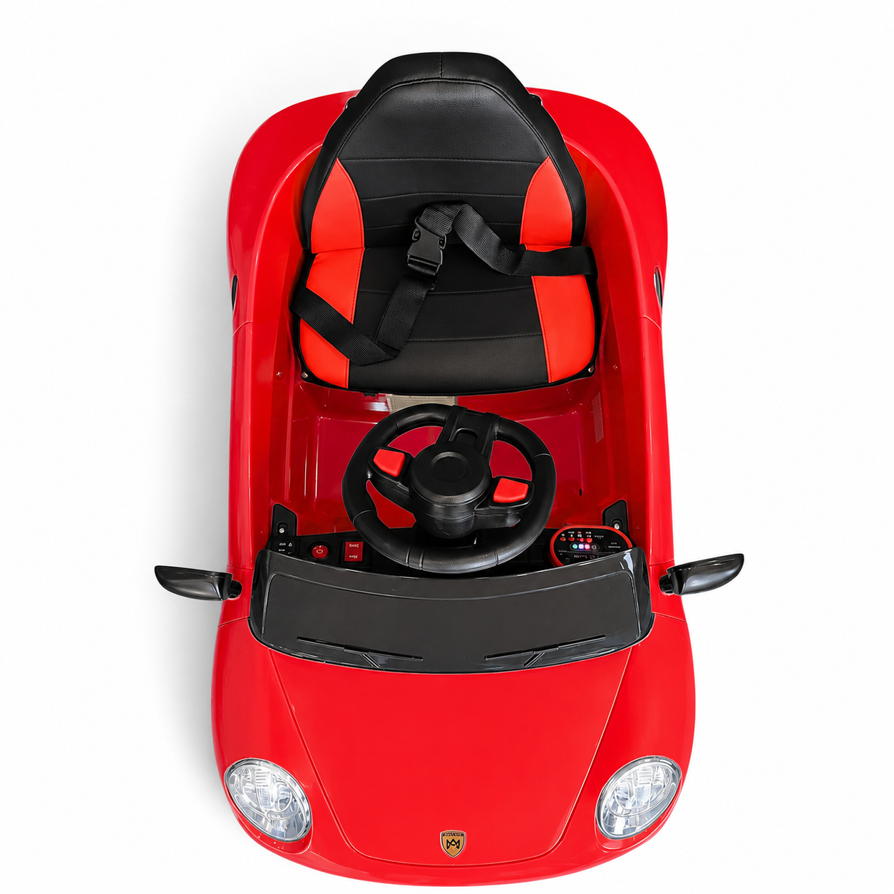 Carro Elétrico para Criança FUNDRIVE 12v Vermelho c/ RODAS DE BORRACHA & ASSENTO EM PELE