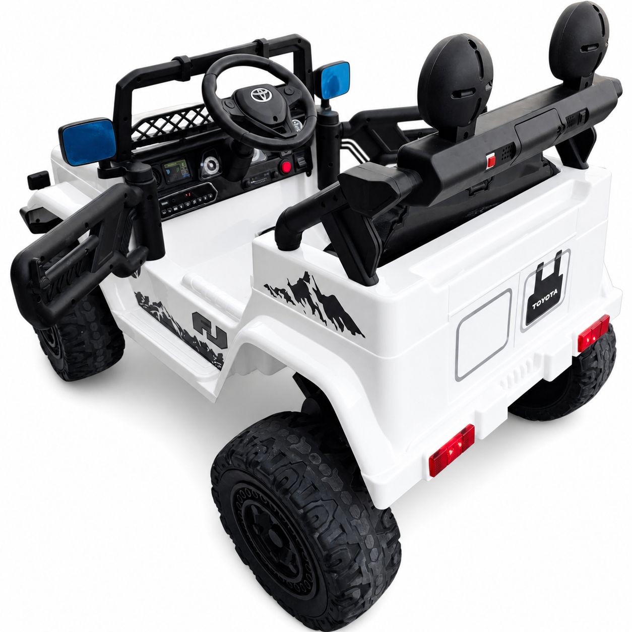 Carro Elétrico para Criança TOYOTA FJ CRUISER 12v BATERIA DE LITIO 4X4 Branco c/ RODAS DE BORRACHA & ASSENTO EM PELE