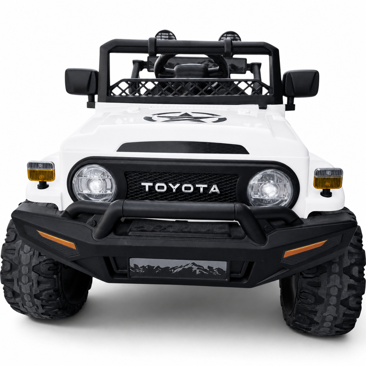 Carro Elétrico para Criança TOYOTA FJ CRUISER 12v BATERIA DE LITIO 4X4 Branco c/ RODAS DE BORRACHA & ASSENTO EM PELE
