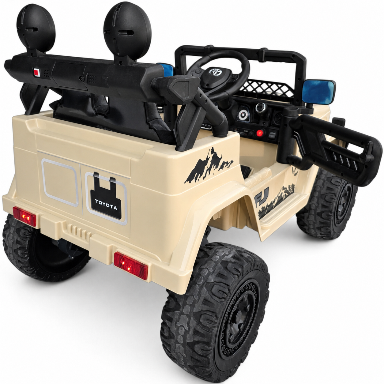 Carro Elétrico para Criança TOYOTA FJ CRUISER 12v BATERIA DE LITIO 4X4 Camel c/ RODAS DE BORRACHA & ASSENTO EM PELE
