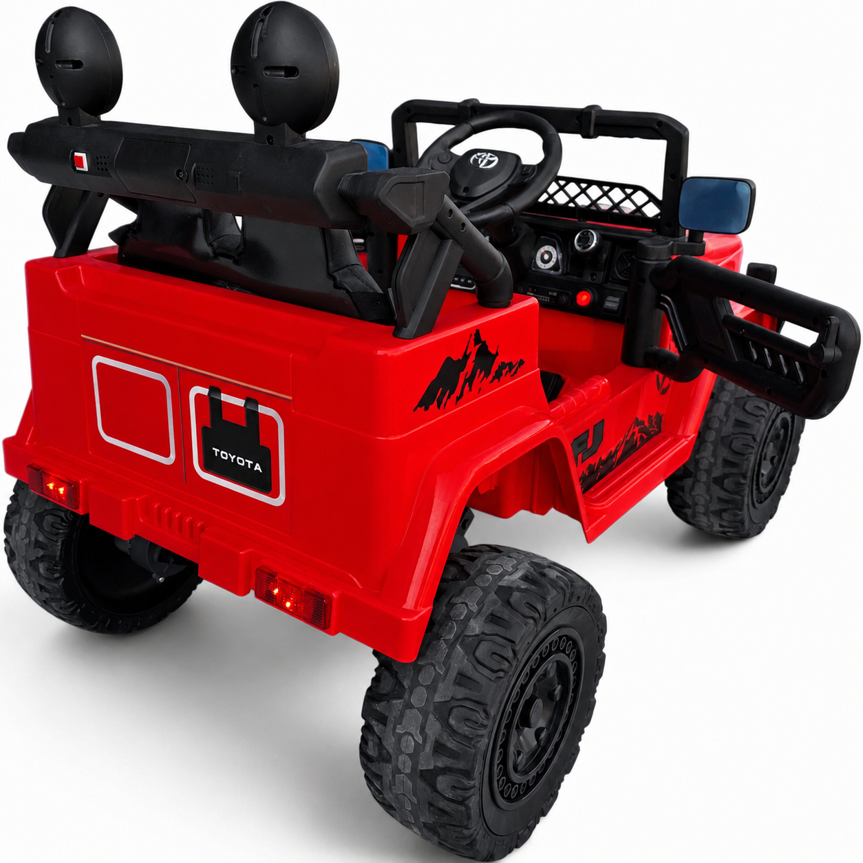 Carro Elétrico para Criança TOYOTA FJ CRUISER 12v BATERIA DE LITIO 4X4 Vermelho c/ RODAS DE BORRACHA & ASSENTO EM PELE