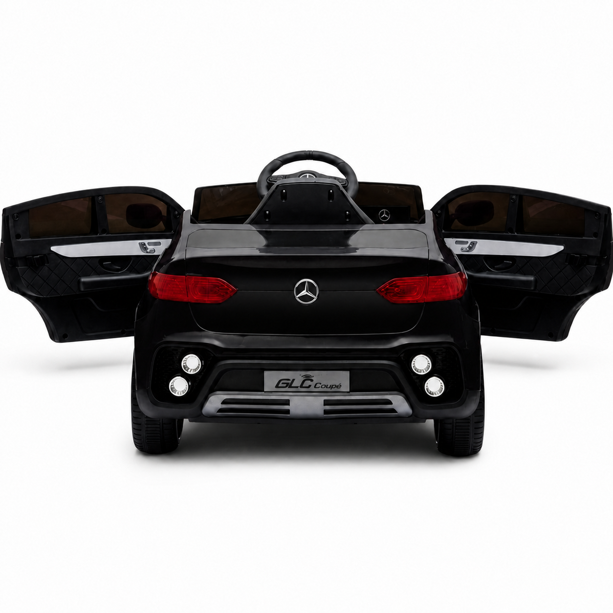 Carro Elétrico para Criança MERCEDES GLC coupê BATERIA DE LITIO 12v 4x4 Preto c/ RODAS DE BORRACHA & ASSENTO EM PELE