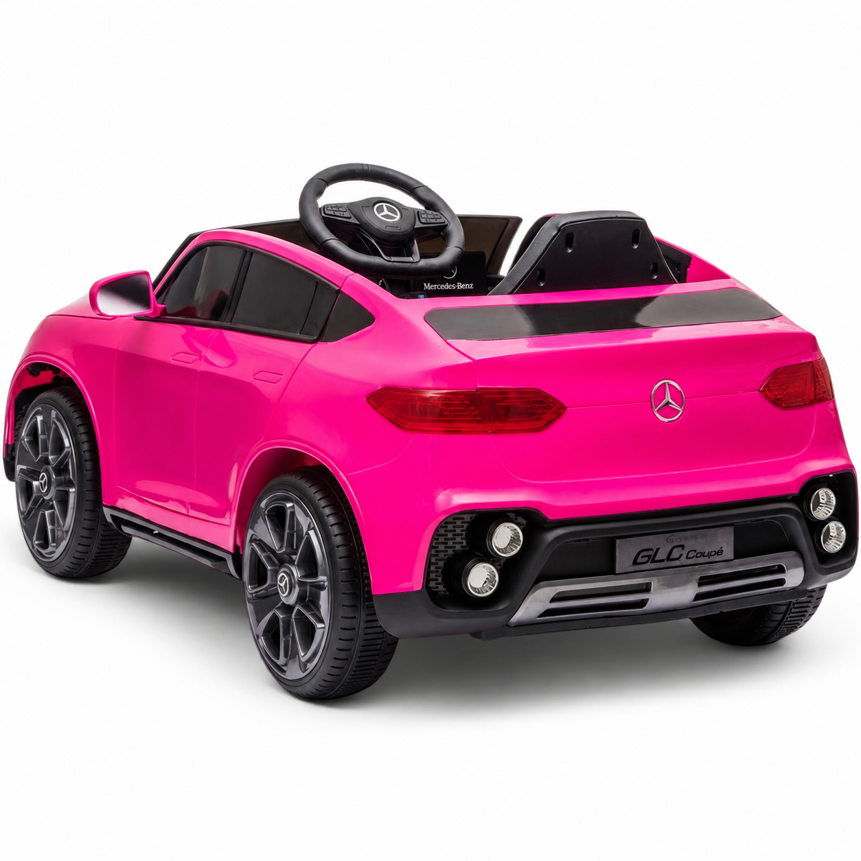 Carro Elétrico para Criança MERCEDES GLC coupê BATERIA DE LITIO 12v 4x4 Rosa c/ RODAS DE BORRACHA & ASSENTO EM PELE