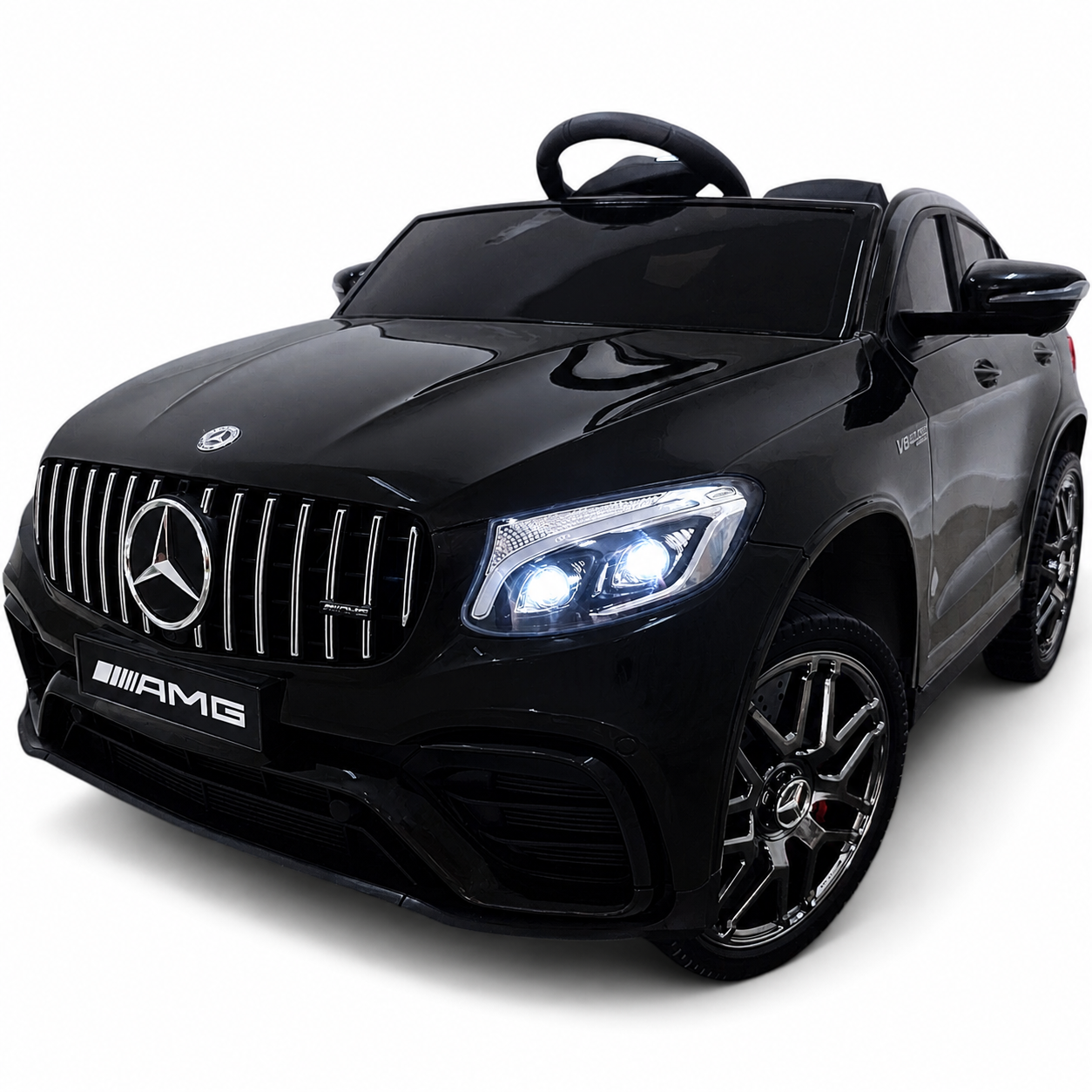 Carro Elétrico para Criança MERCEDES GLC63S 4x4 12v Preto c/ RODAS DE BORRACHA & ASSENTO EM PELE