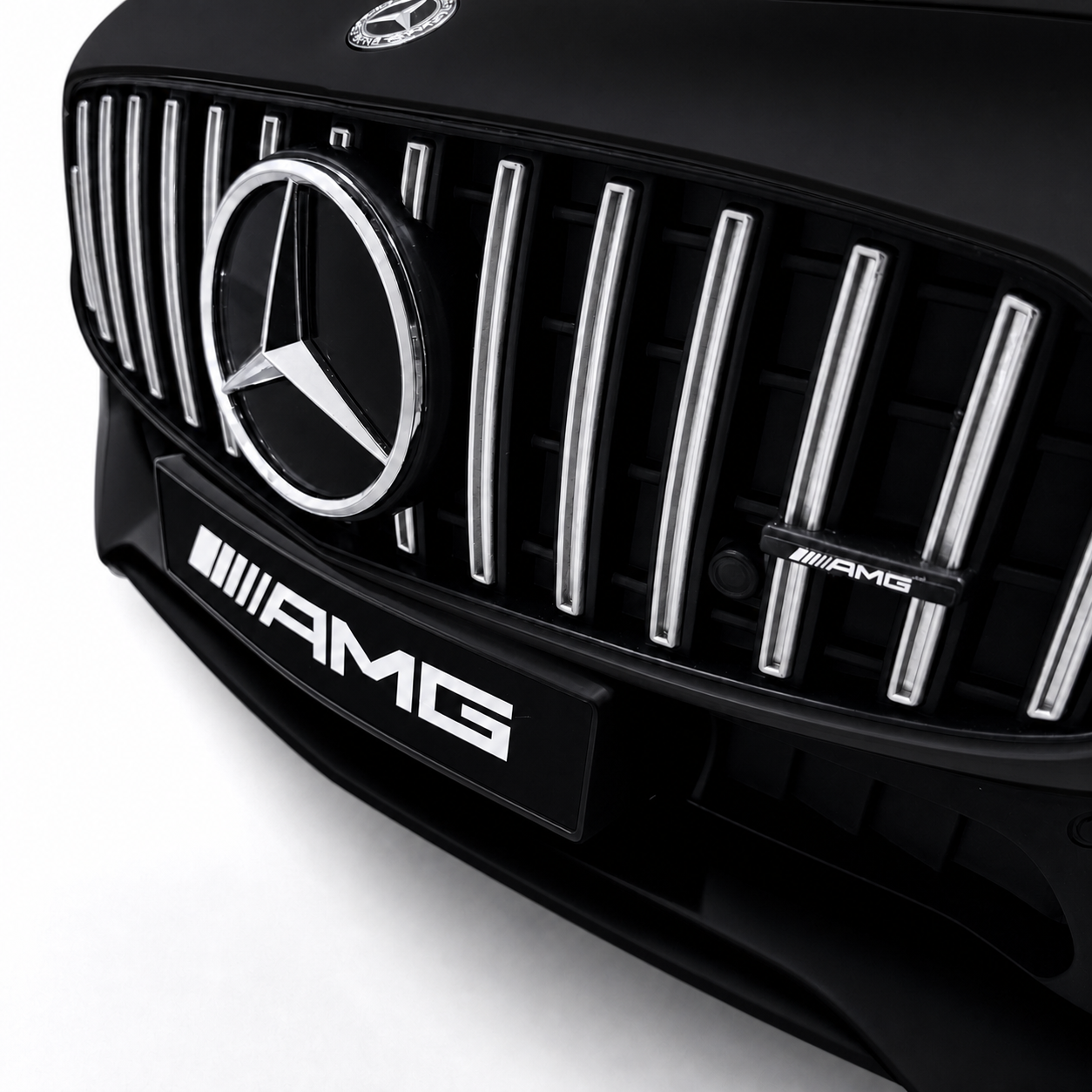 Carro Elétrico para Criança MERCEDES GTR MINI 12v BATERIA DE LITIO Preto c/ RODAS DE BORRACHA & ASSENTO EM PELE