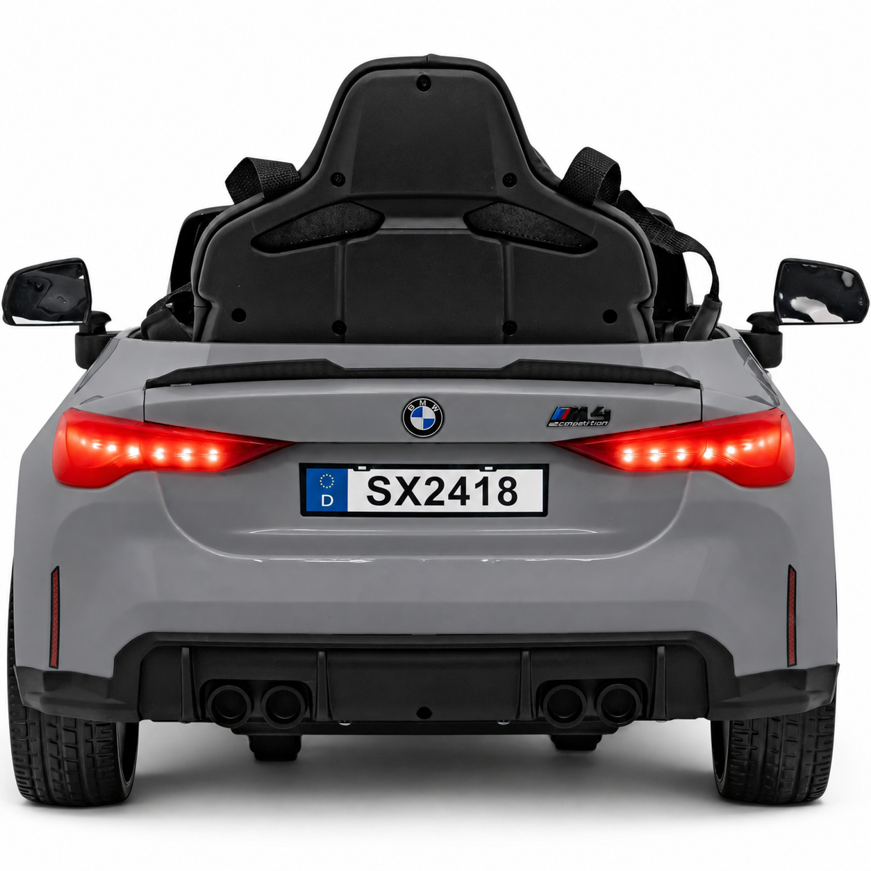 Carro Elétrico para Criança BMW M4 12v Cinza BATERIA DE LITIO c/ RODAS DE BORRACHA & ASSENTO EM PELE