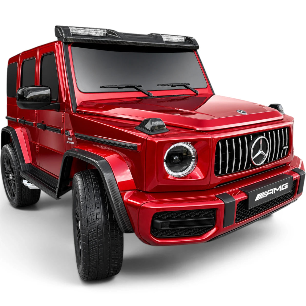 Carro Elétrico para Criança MERCEDES G63 AMG XXL Vermelho Metalizado 24v MP4 4x4 c/ RODAS DE BORRACHA & ASSENTO EM PELE