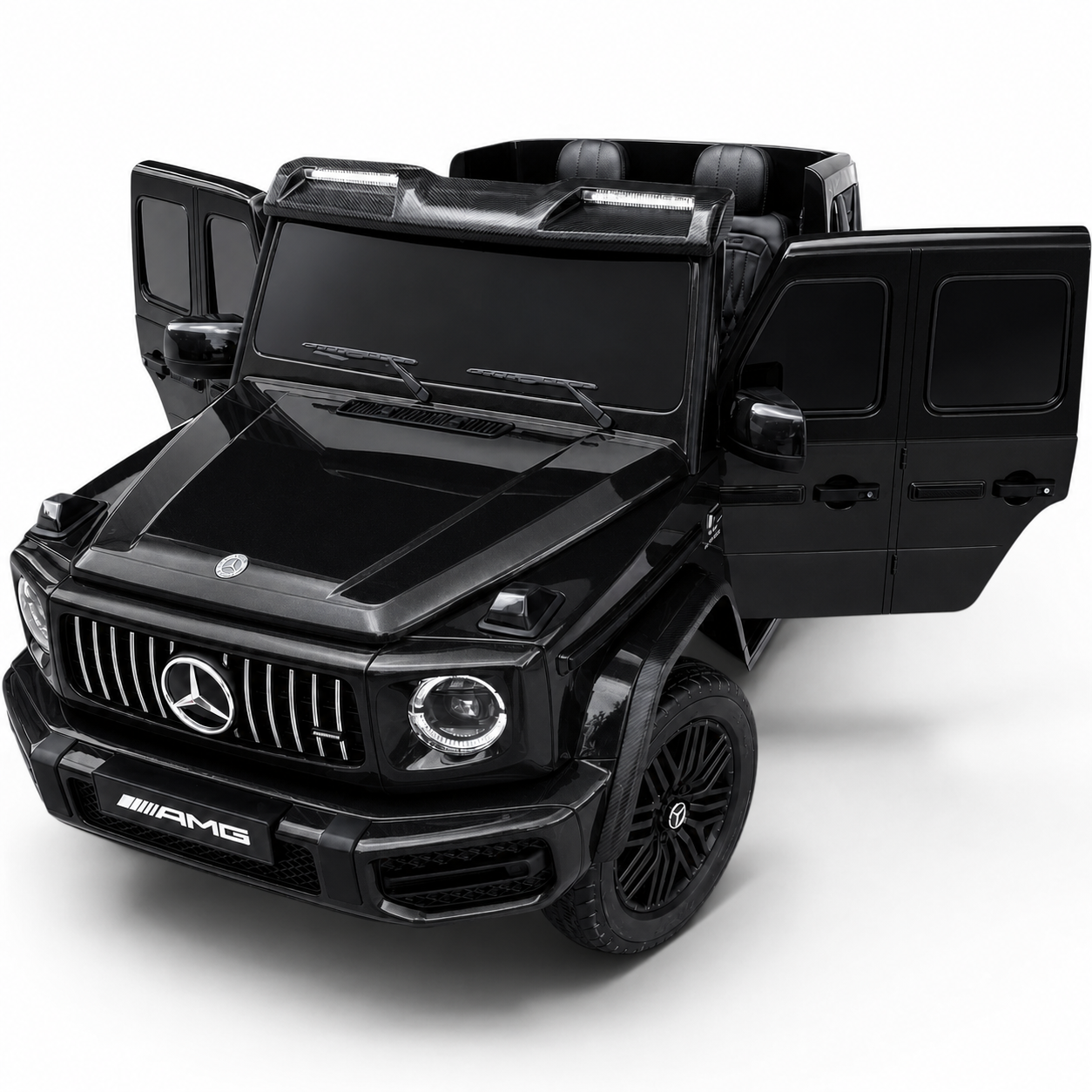 Carro Elétrico para Criança MERCEDES G63 AMG XXL Preto Metalizado 24v MP4 4x4 c/ RODAS DE BORRACHA & ASSENTO EM PELE
