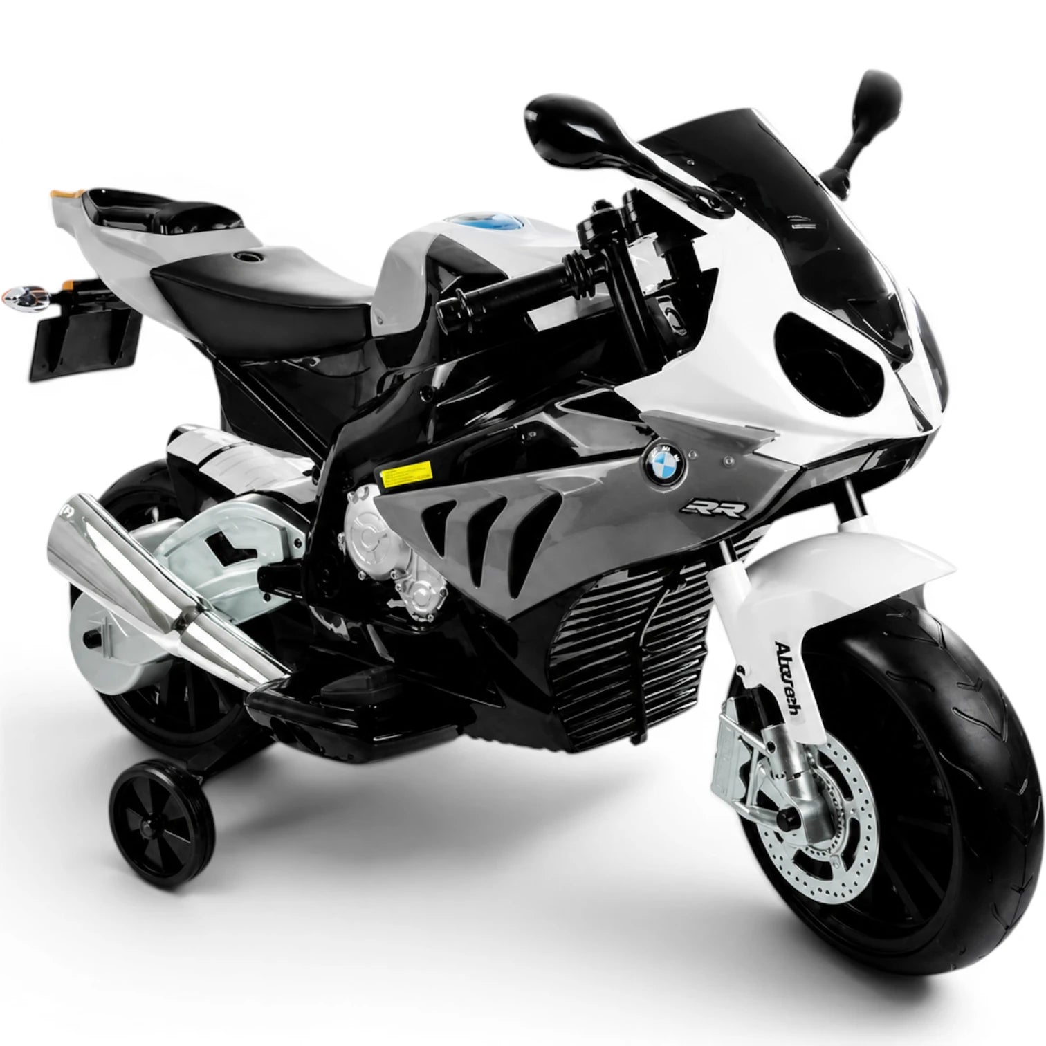 Mota Elétrica para Criança BMW S1000RR 12v Cinza c/ RODAS DE BORRACHA & ASSENTO EM PELE