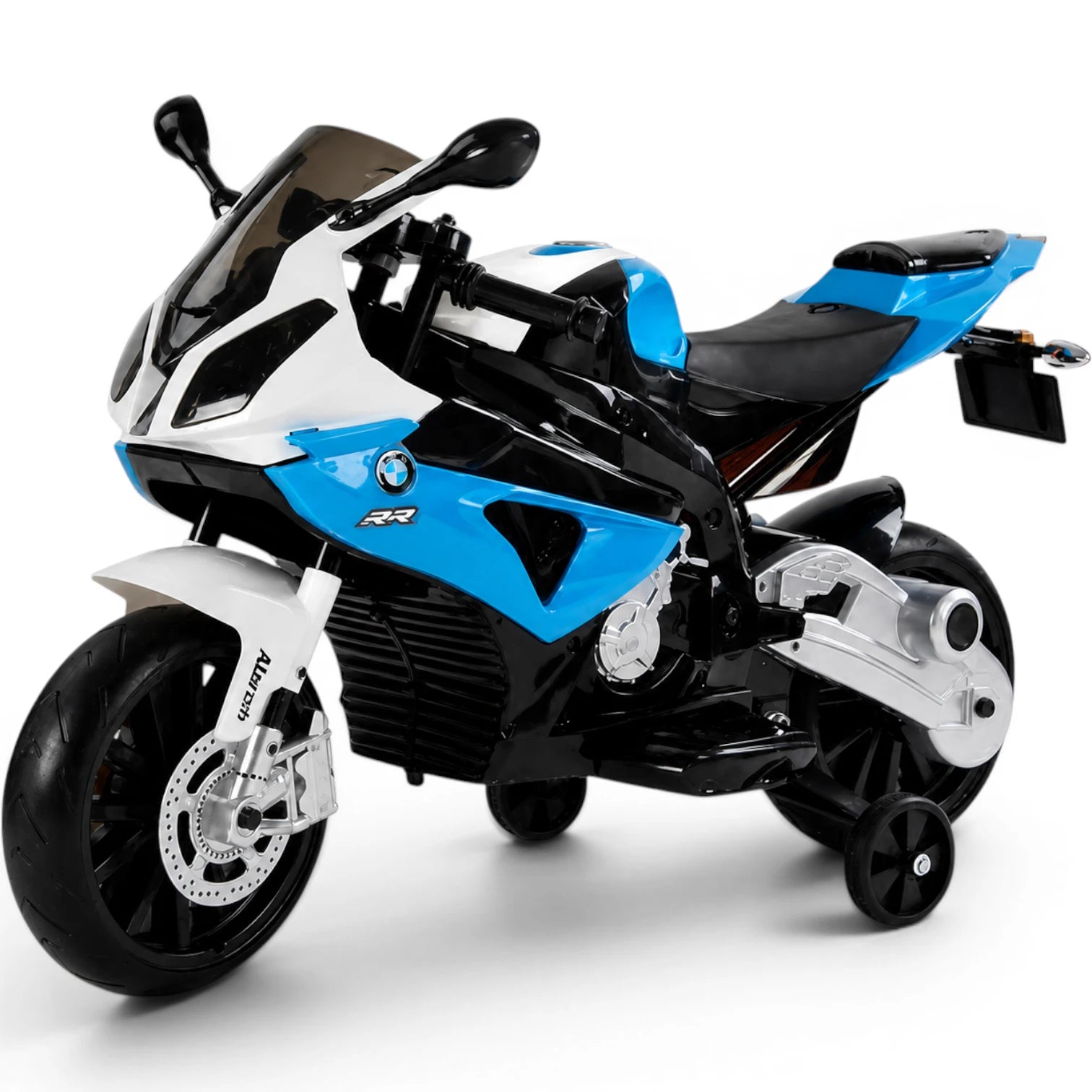 Mota Elétrica para Criança BMW S1000RR 12v Azul c/ RODAS DE BORRACHA & ASSENTO EM PELE