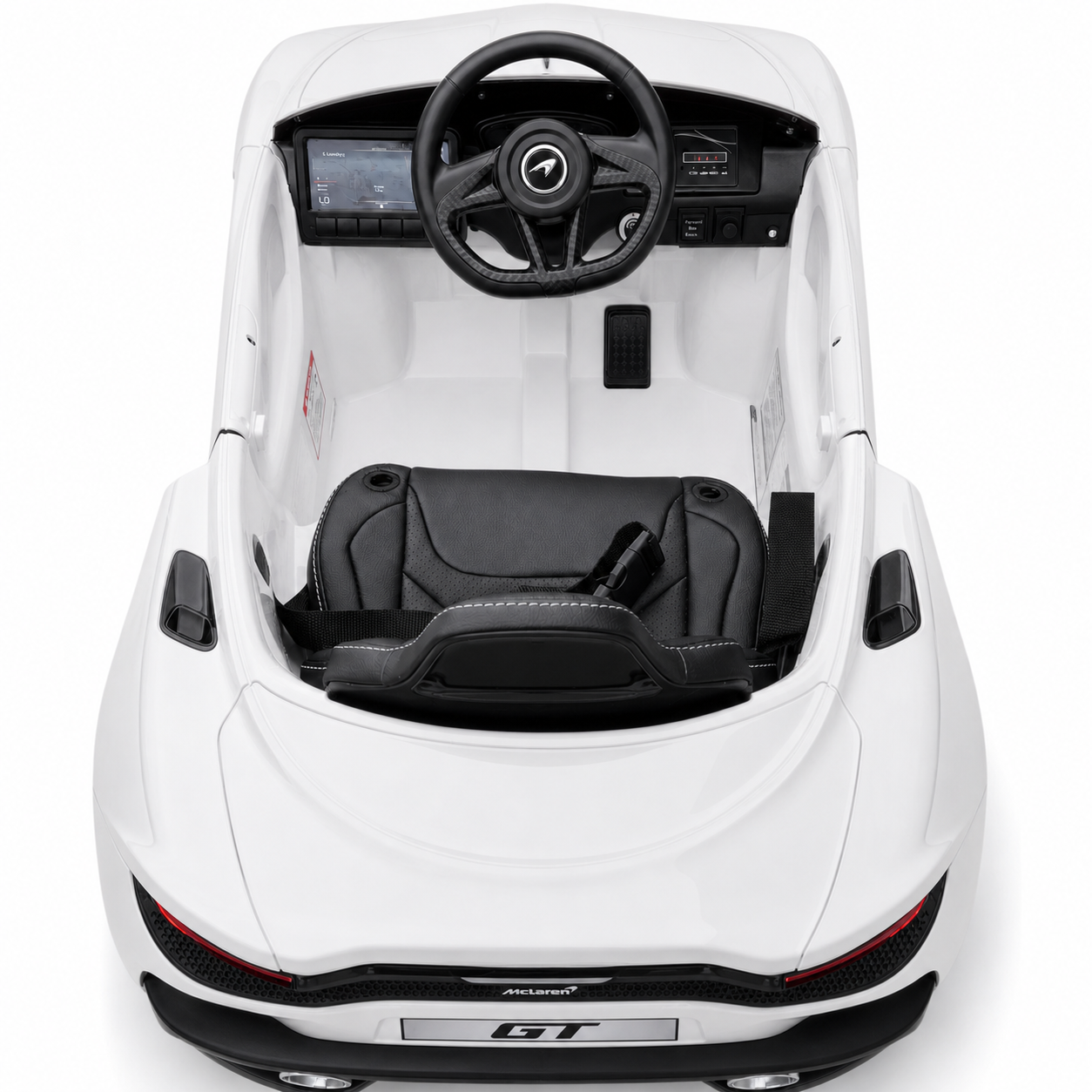 Carro Elétrico para Criança MCLAREN GT 12v Branco c/ RODAS DE BORRACHA & ASSENTO EM PELE