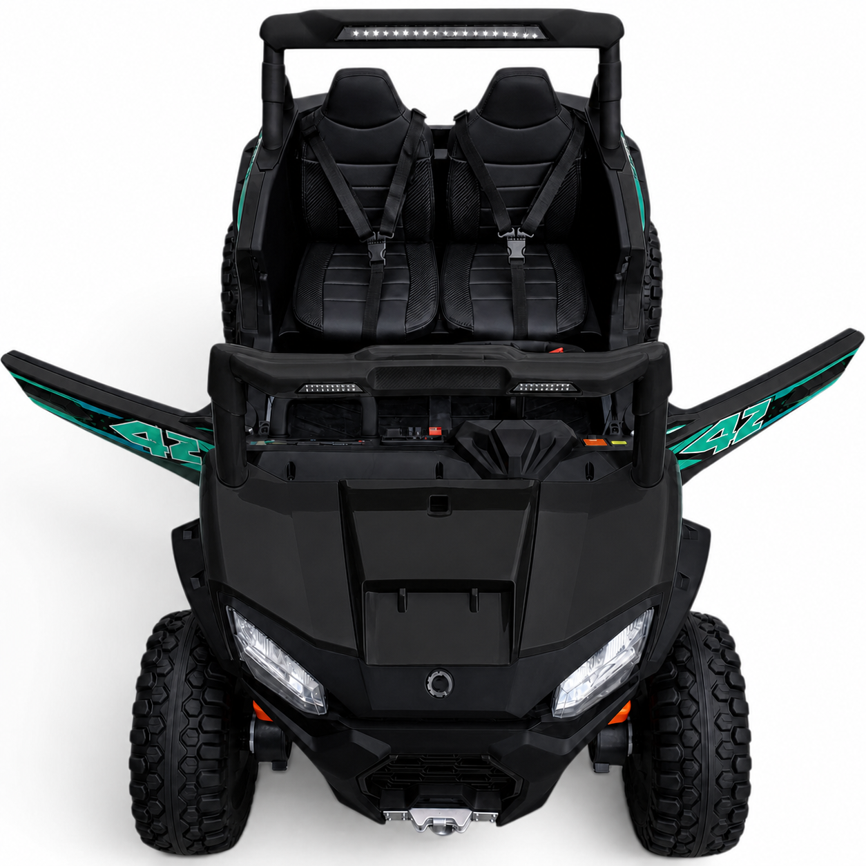 Carro Elétrico para Criança BUGGY PULSATING 4x4 24v Preto c/ RODAS DE BORRACHA & ASSENTO EM PELE
