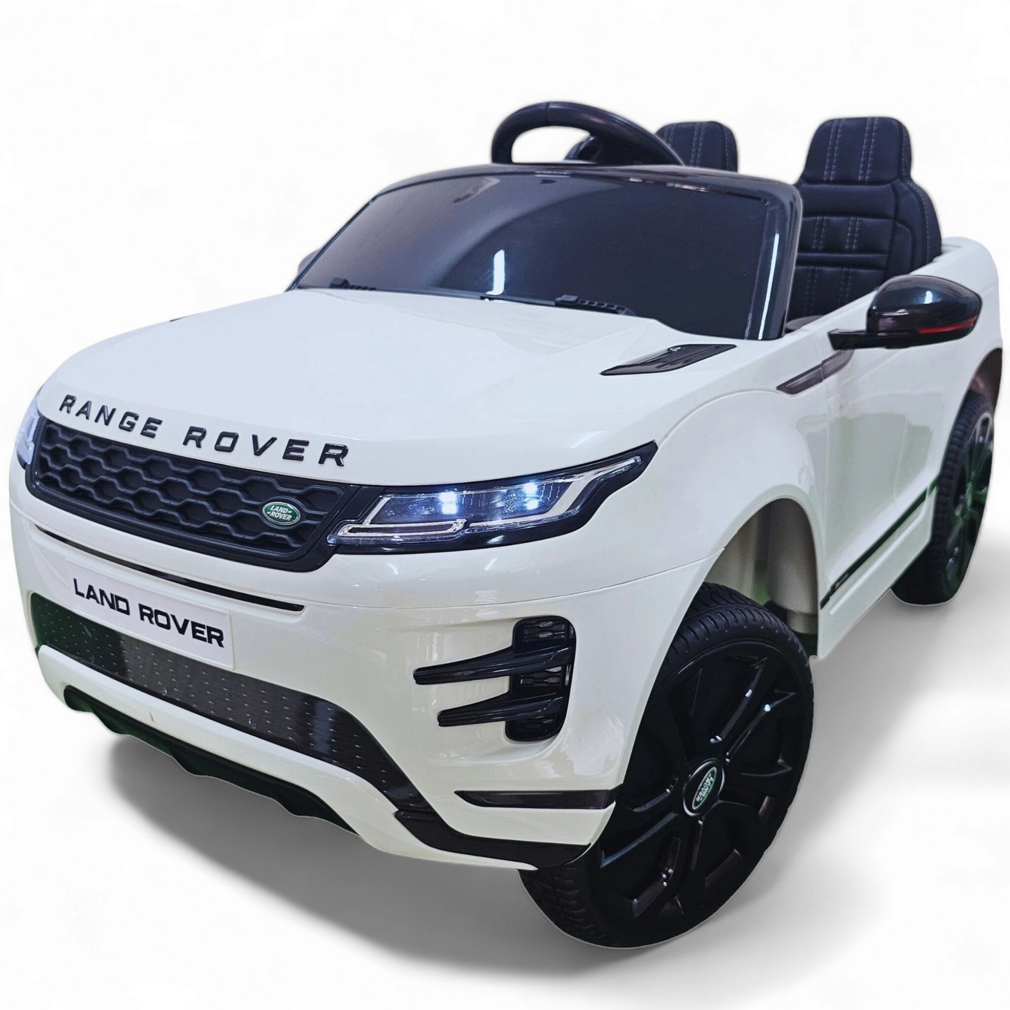 Carro Elétrico para Criança RANGE ROVER EVOQUE 12v Branco c/ RODAS DE BORRACHA & ASSENTO EM PELE