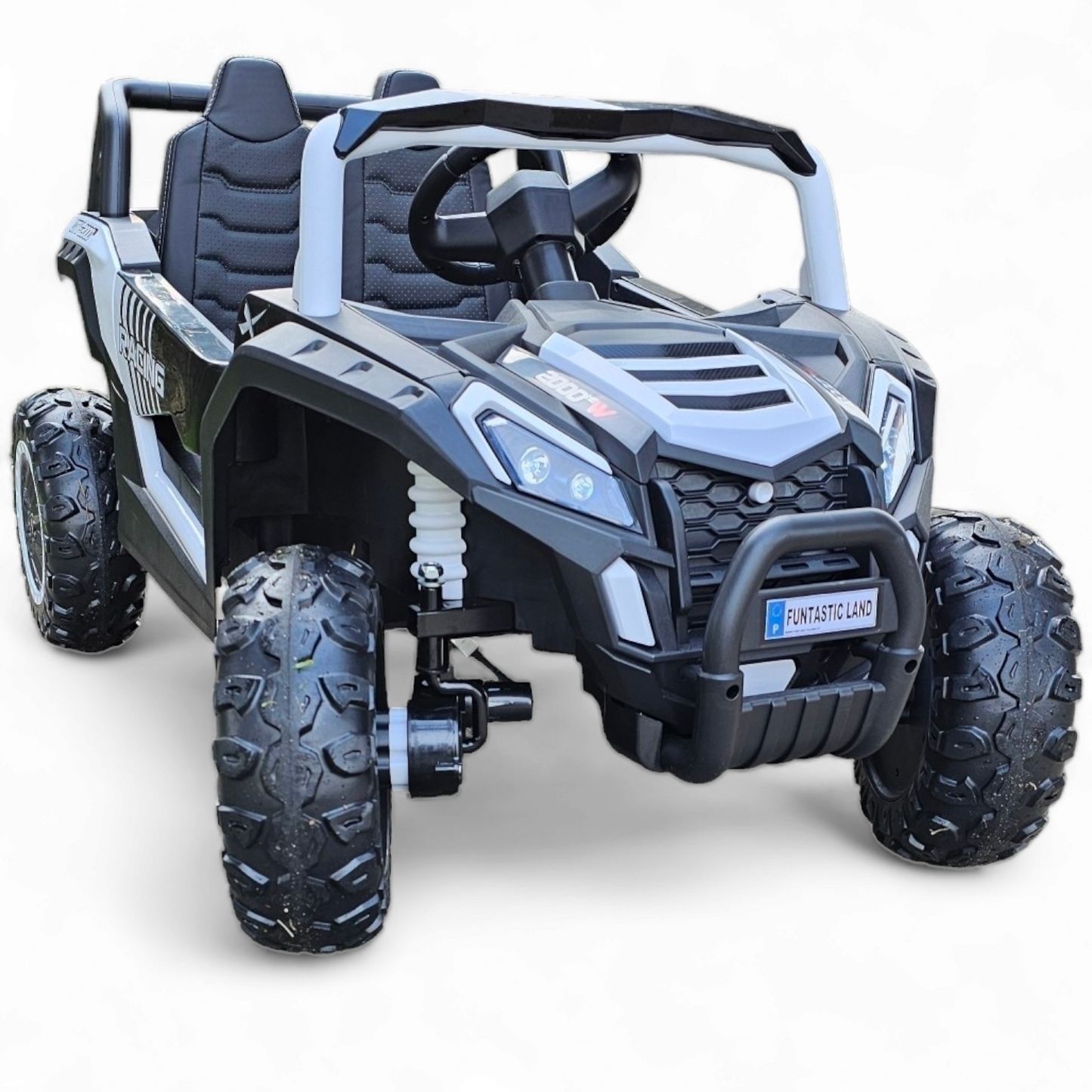PRÉ VENDA Carro Elétrico para Criança BEACH BUGGY 4x4 24v Branco c/ RODAS DE BORRACHA & ASSENTO EM PELE
