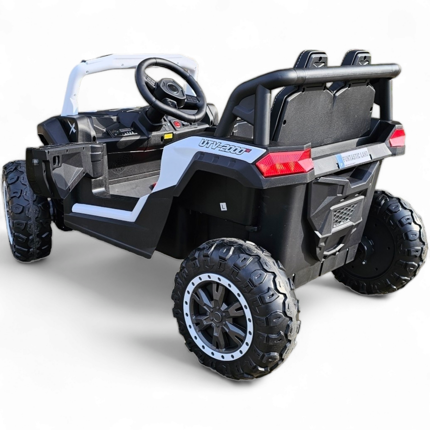 PRÉ VENDA Carro Elétrico para Criança BEACH BUGGY 4x4 24v Branco c/ RODAS DE BORRACHA & ASSENTO EM PELE