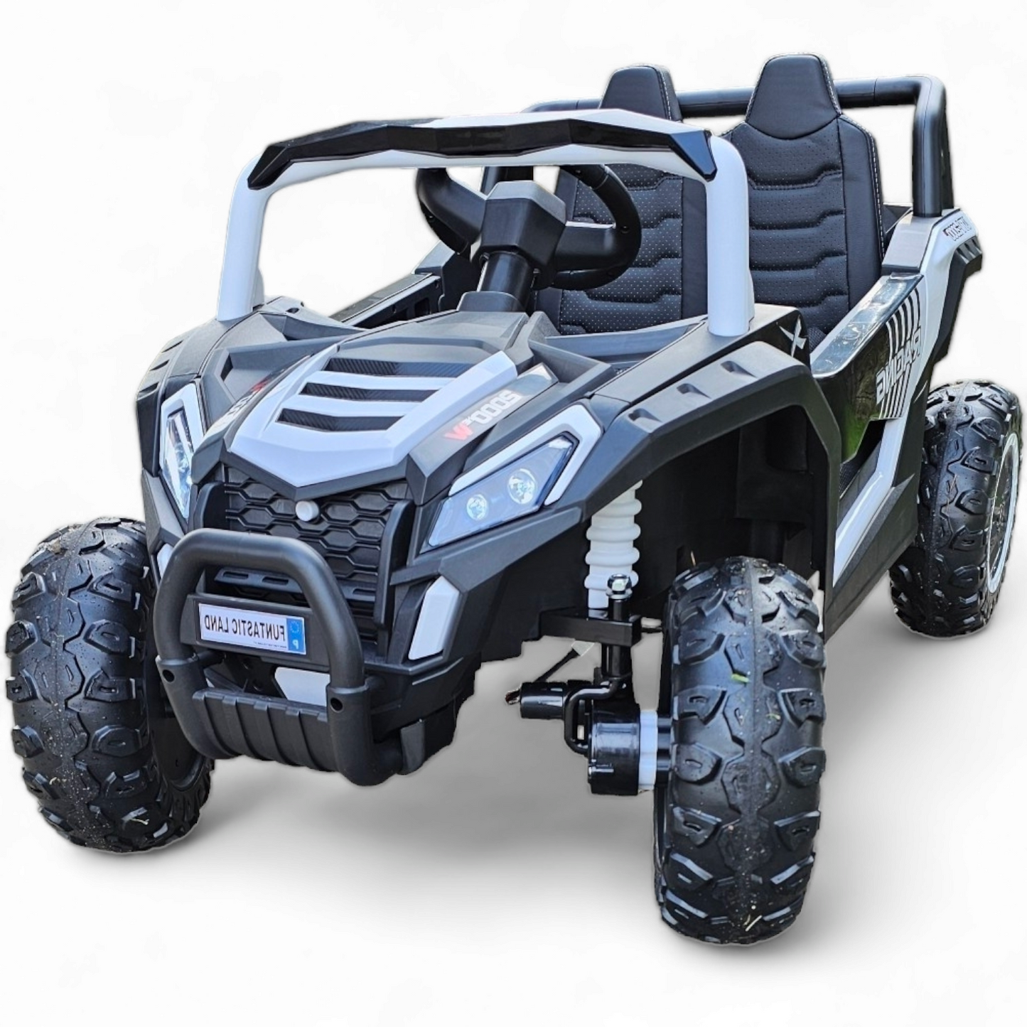 PRÉ VENDA Carro Elétrico para Criança BEACH BUGGY 4x4 24v Branco c/ RODAS DE BORRACHA & ASSENTO EM PELE