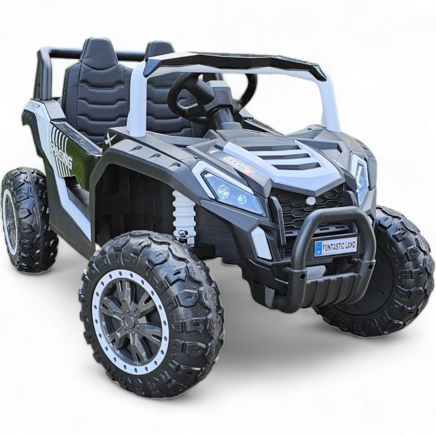 PRÉ VENDA Carro Elétrico para Criança BEACH BUGGY 4x4 24v Branco c/ RODAS DE BORRACHA & ASSENTO EM PELE