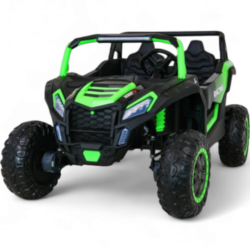 Carro Elétrico para Criança BUGGY ATV RACING 24v Verde c/ RODAS DE BORRACHA & ASSENTO EM PELE
