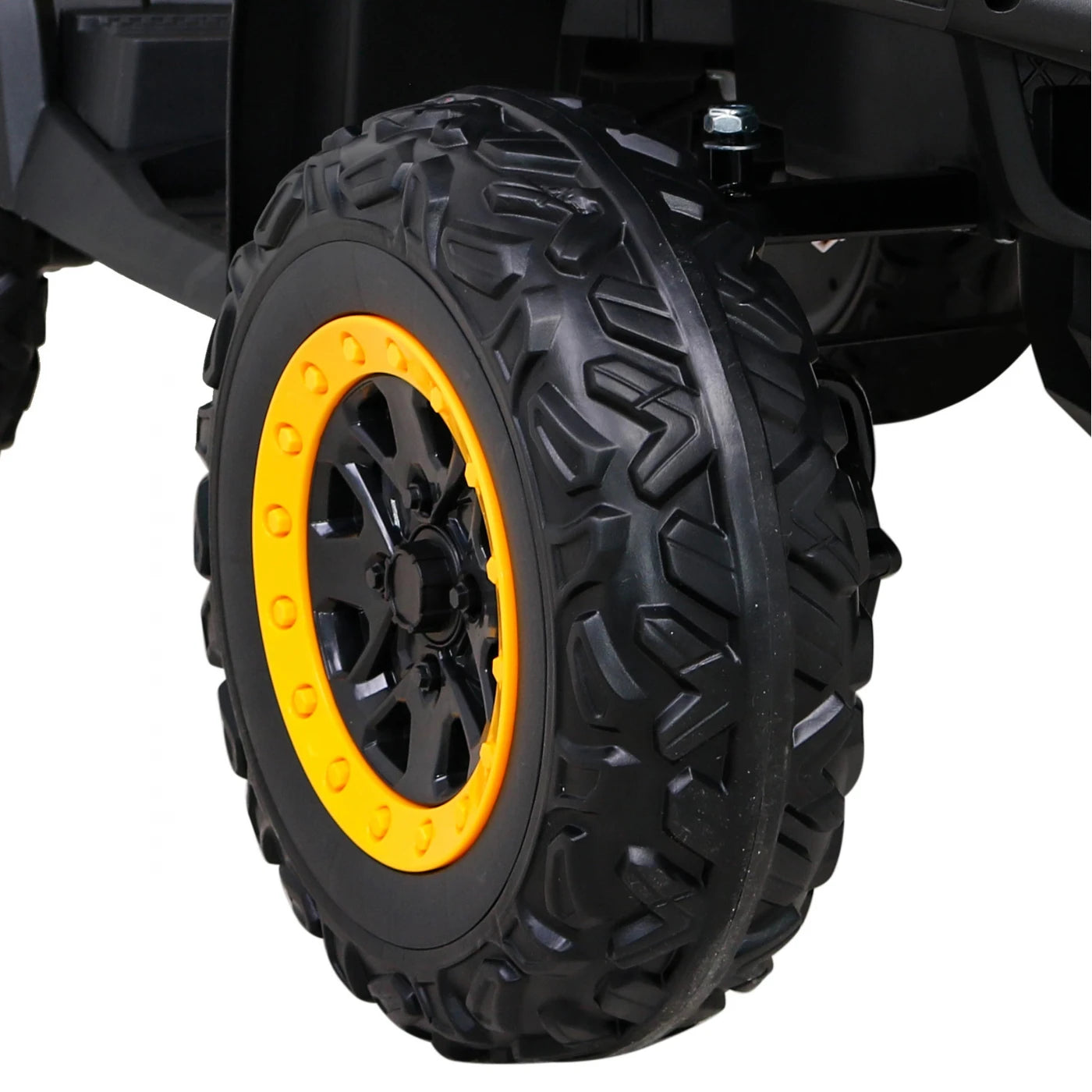 Mota Elétrica para Criança QUAD XT 4x4 24v Amarela c/ RODAS DE BORRACHA & ASSENTO EM PELE