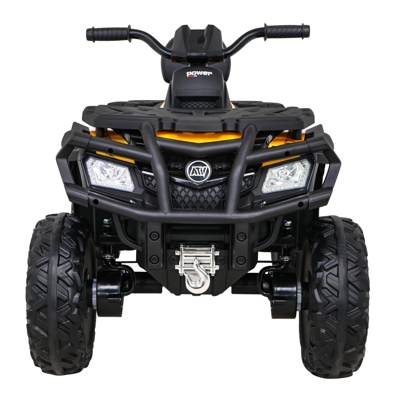 Mota Elétrica para Criança QUAD XT 4x4 24v Amarela c/ RODAS DE BORRACHA & ASSENTO EM PELE