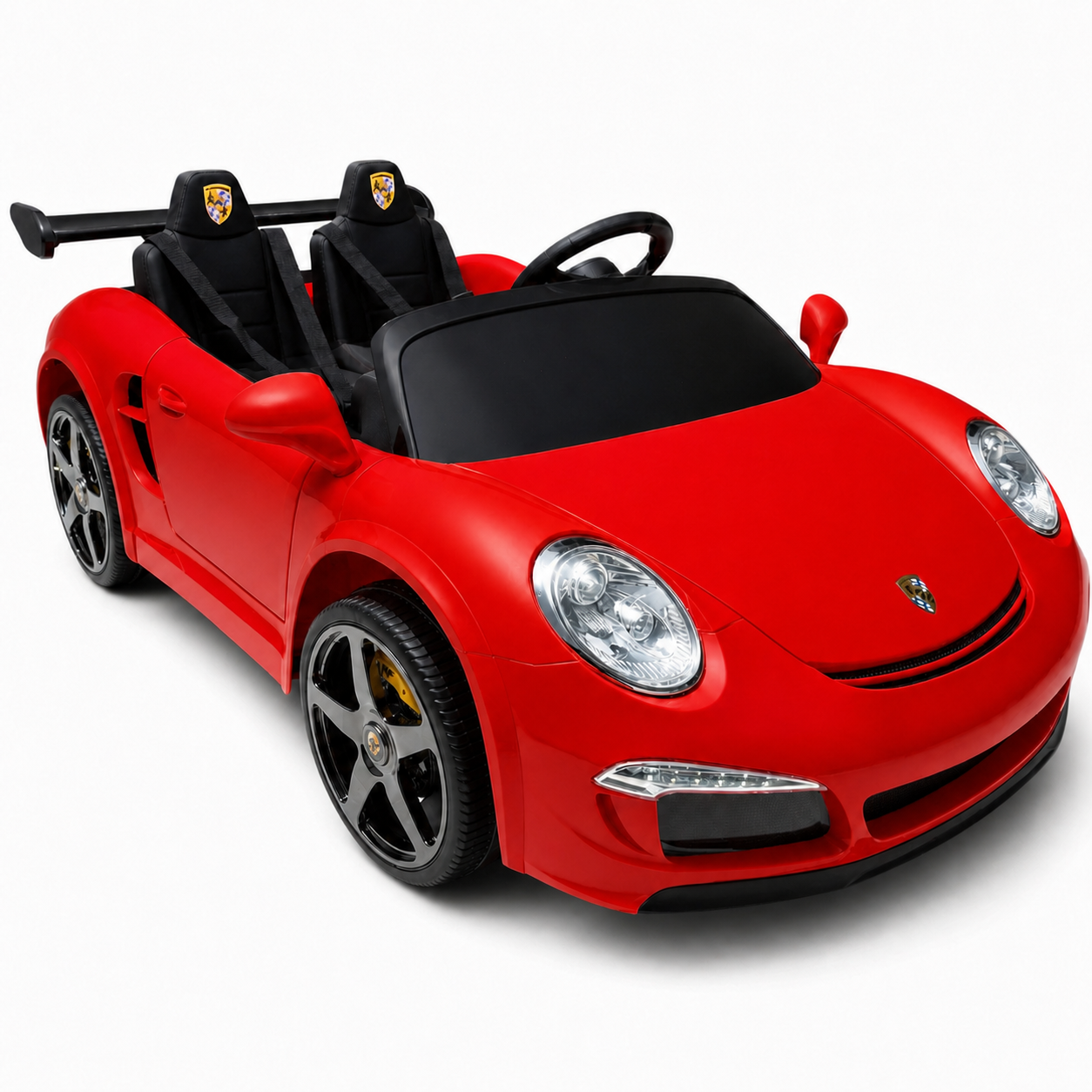 Carro Elétrico para Criança RUF CTT Vermelho 4x4 24v c/ RODAS DE BORRACHA & ASSENTO EM PELE