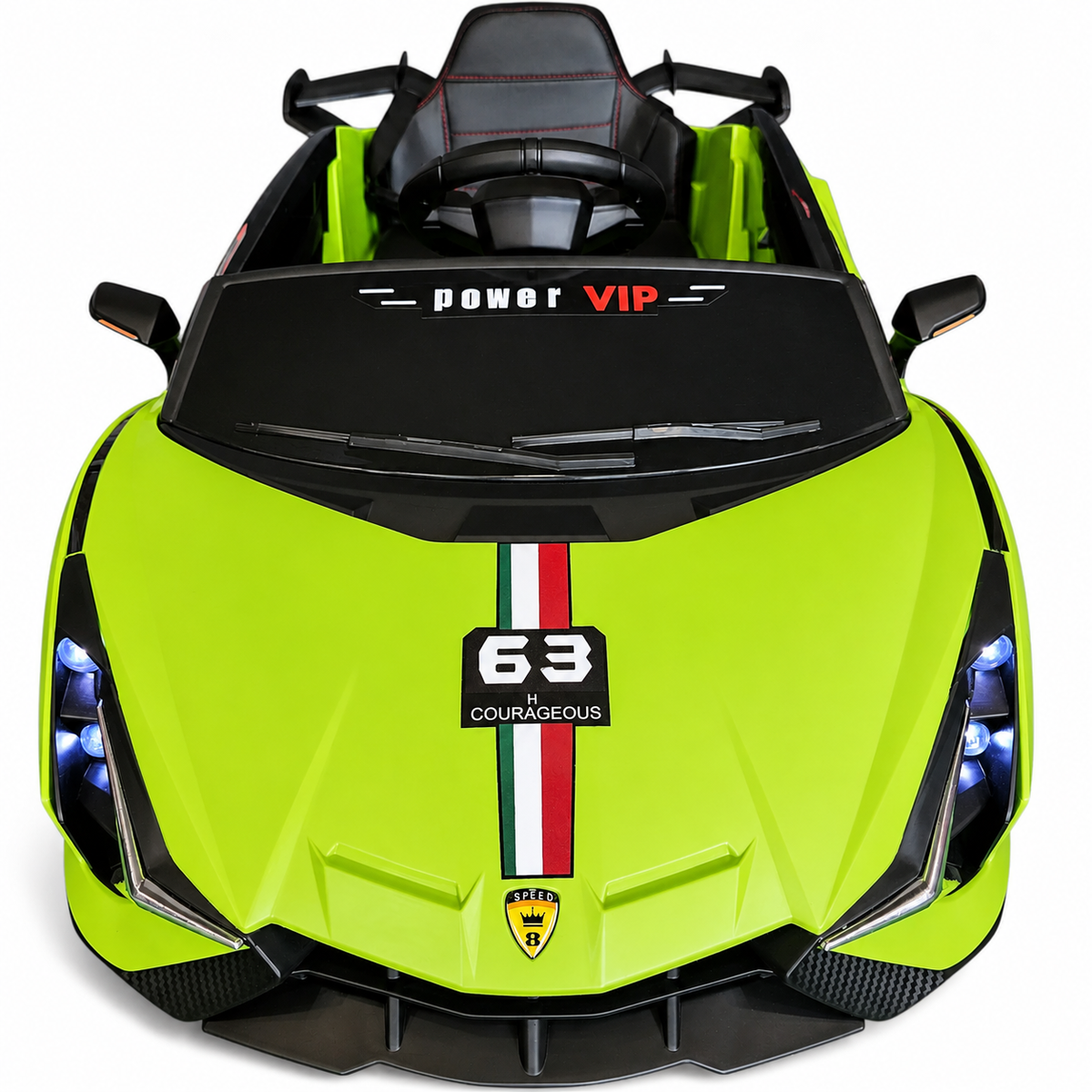 Carro Elétrico para Criança Sian Style Verde 12v c/ RODAS DE BORRACHA & ASSENTO EM PELE