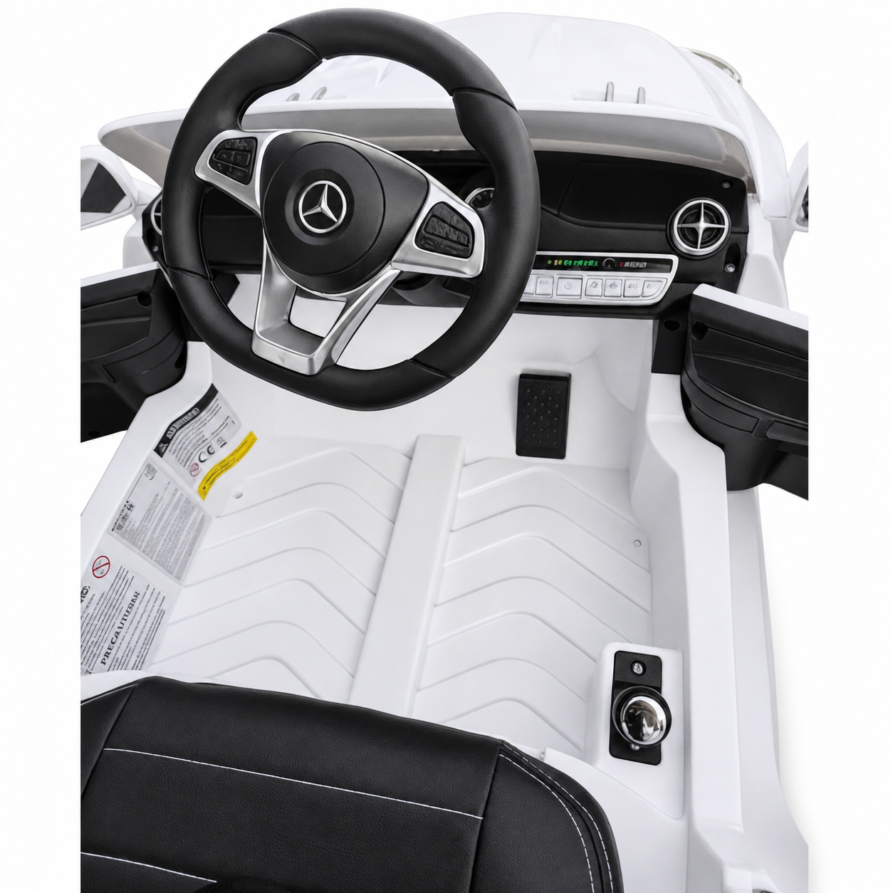 Carro Elétrico para Criança MERCEDES SL500 12V Branco c/ RODAS DE BORRACHA & ASSENTO EM PELE