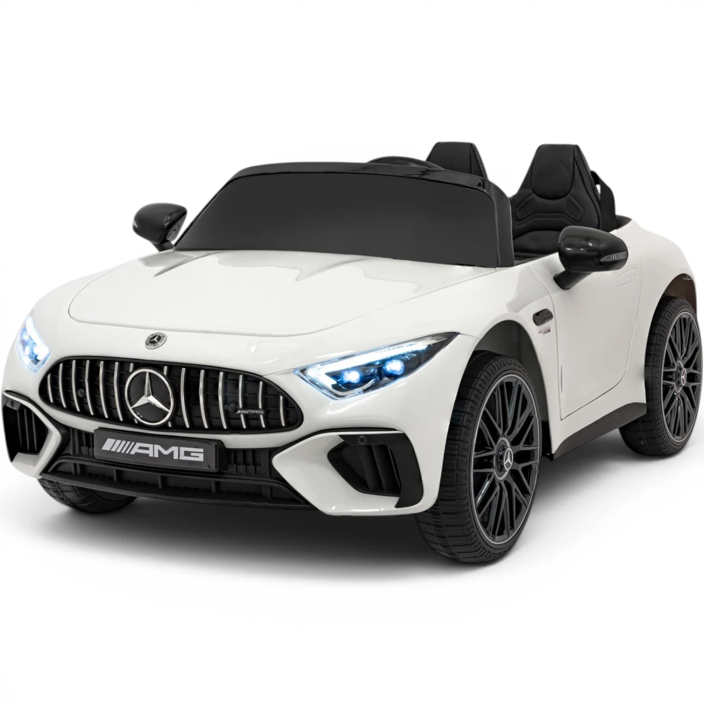 Carro Elétrico para Criança MERCEDES SL63 Branco 4x4 2 LUGARES 24v c/ RODAS DE BORRACHA & ASSENTO EM PELE