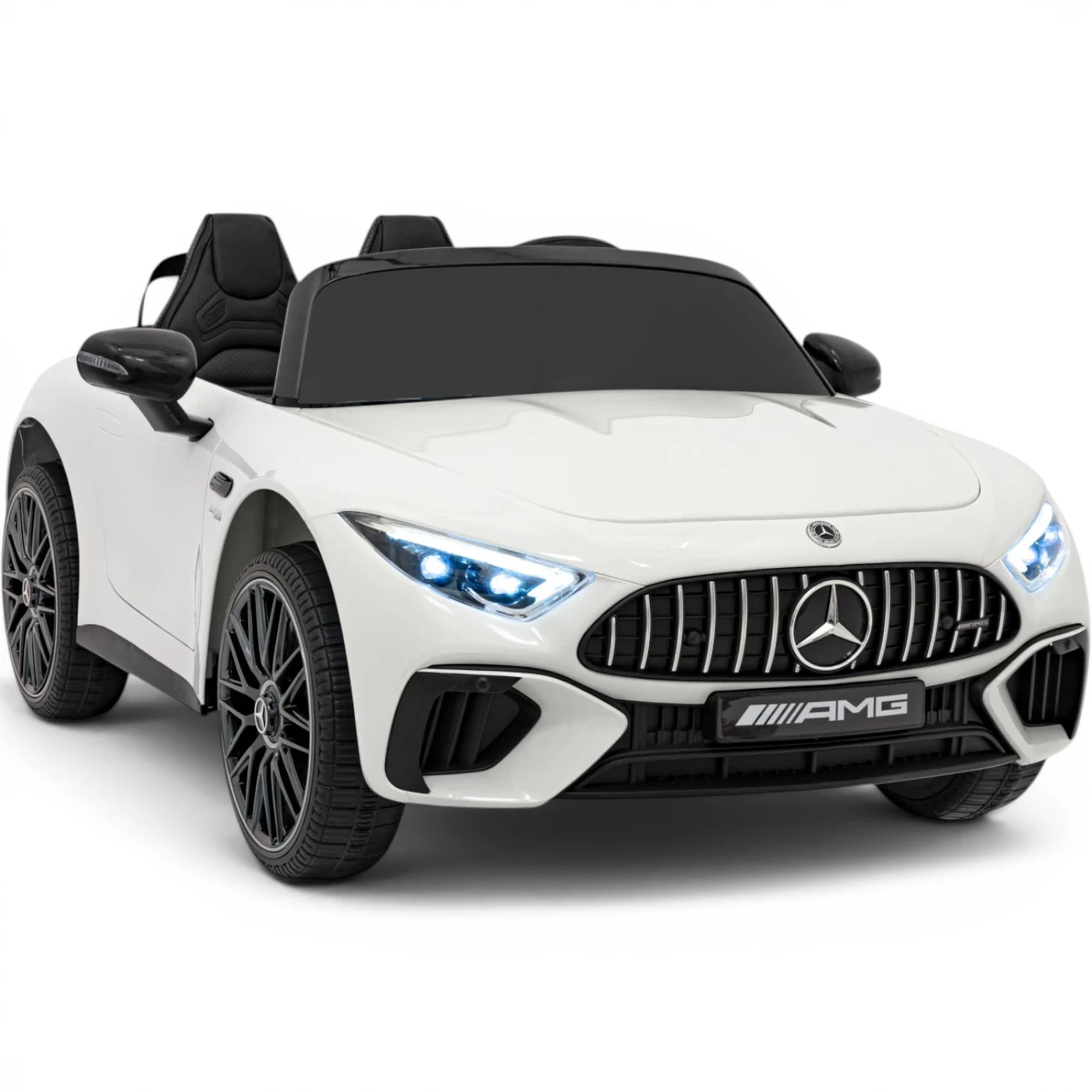 Carro Elétrico para Criança MERCEDES SL63 Branco 4x4 2 LUGARES 24v c/ RODAS DE BORRACHA & ASSENTO EM PELE